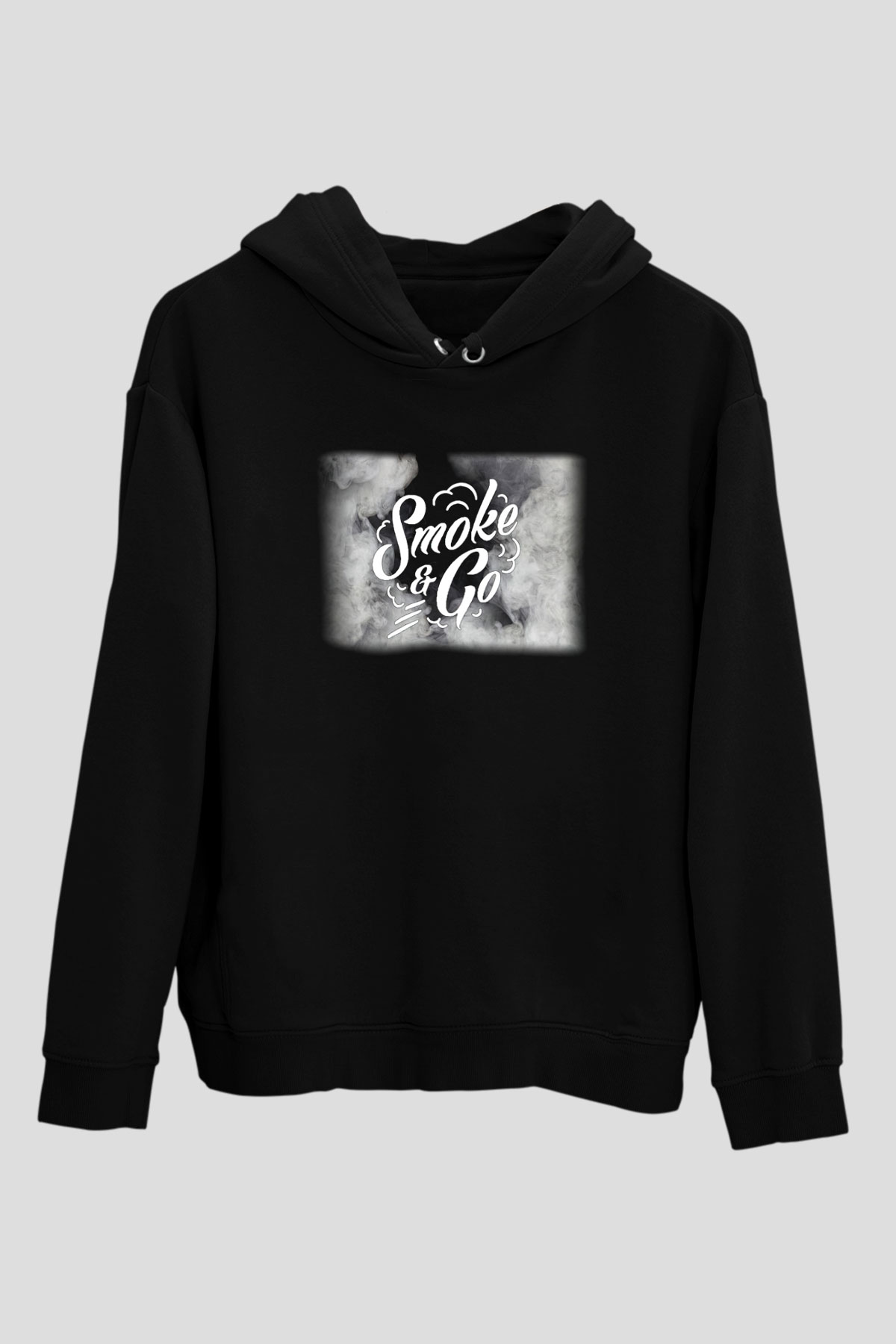 Nargile Siyah Unisex Kapşonlu Sweatshirt