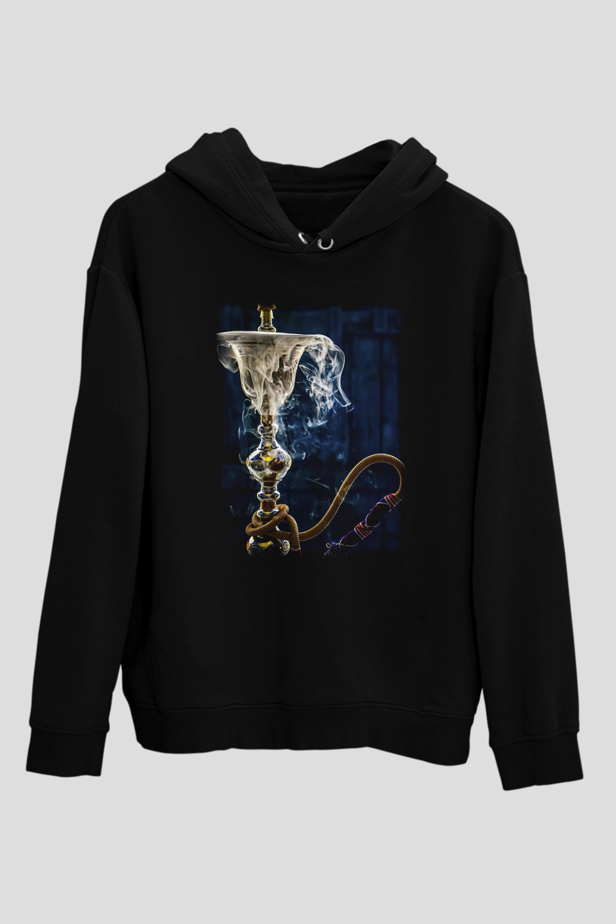 Nargile Siyah Unisex Kapşonlu Sweatshirt