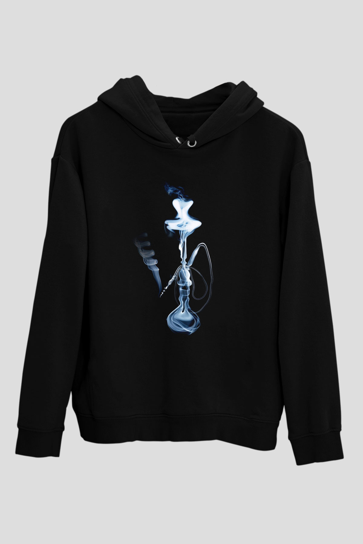 Nargile Siyah Unisex Kapşonlu Sweatshirt