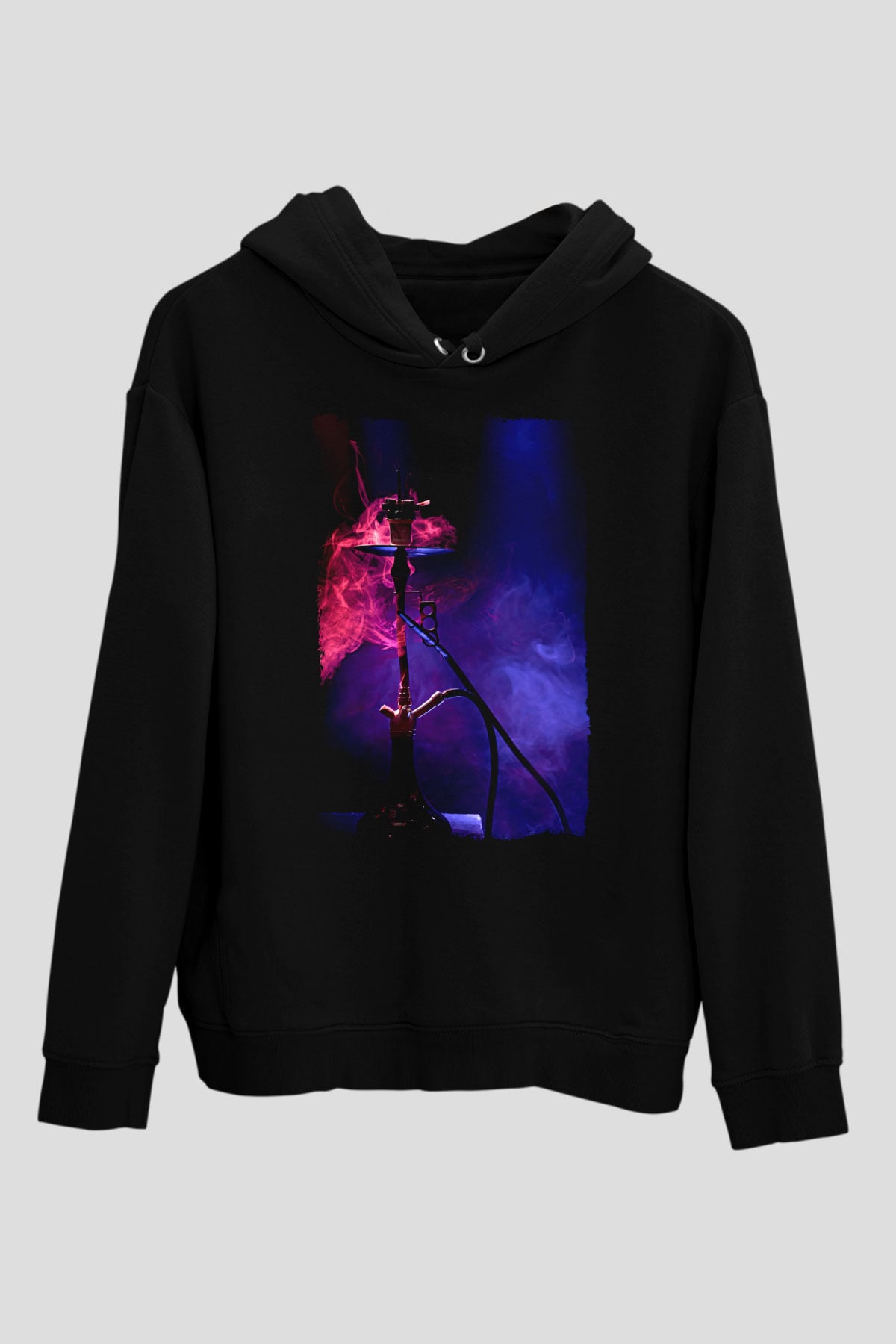 Nargile Siyah Unisex Kapüşonlu Sweatshirt