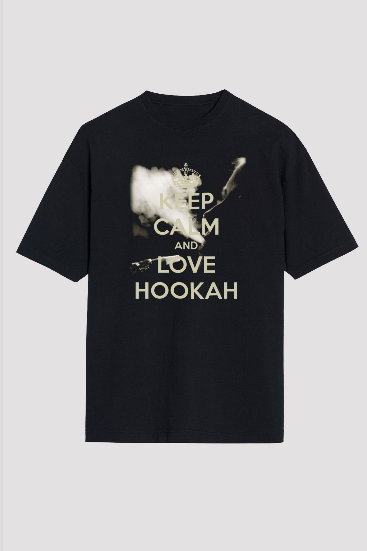 Nargile Siyah Unisex Oversize Tişört T-Shirt