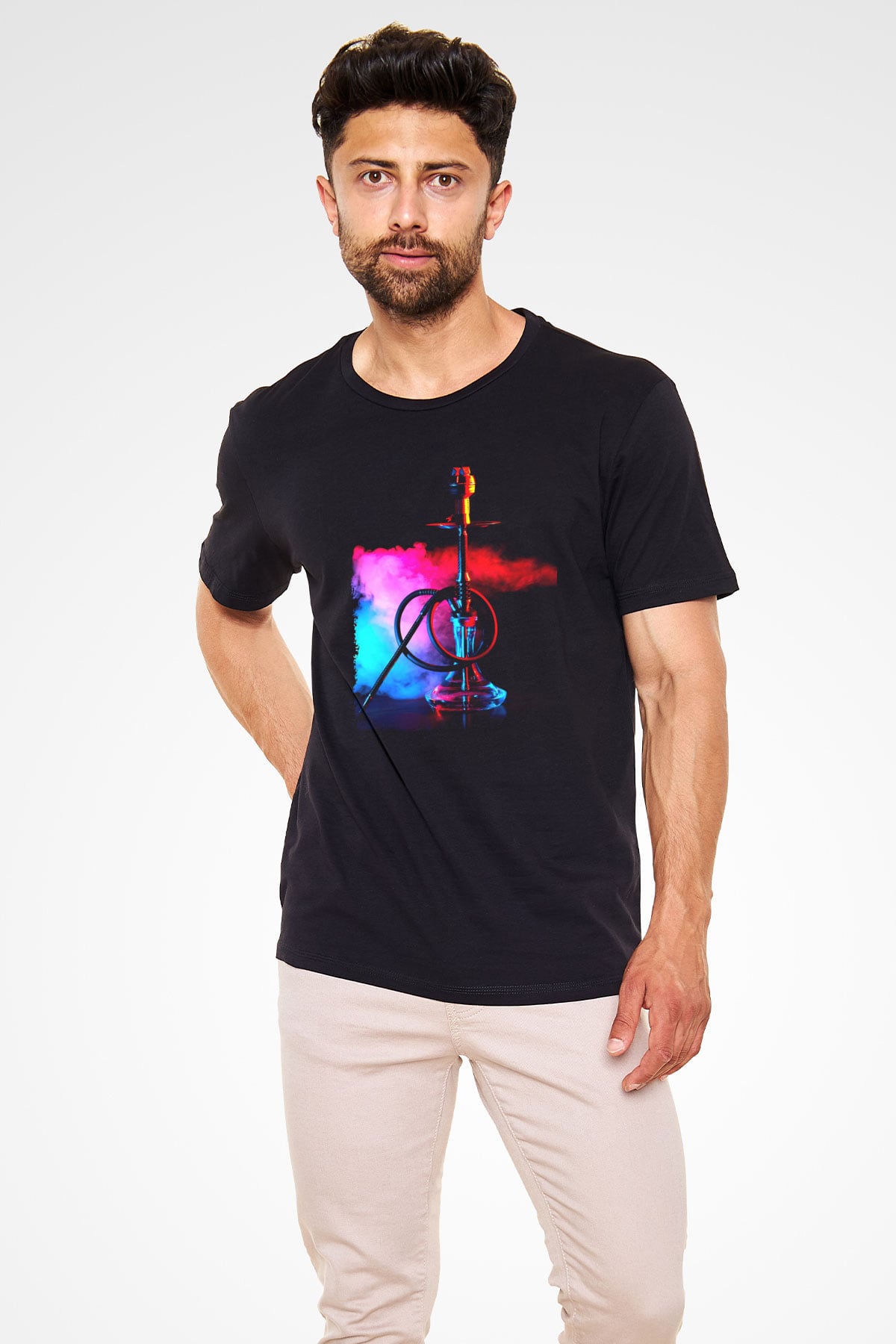 Nargile Siyah Unisex Tişört T-Shirt - TişörtFabrikası