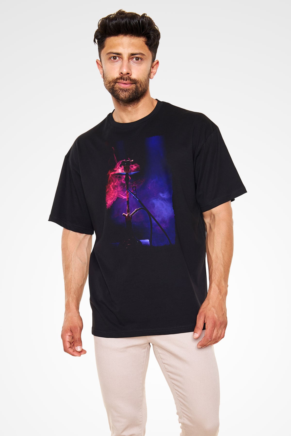 Nargile Siyah Oversize Tişört Oversize T-shirt - TişörtFabrikası