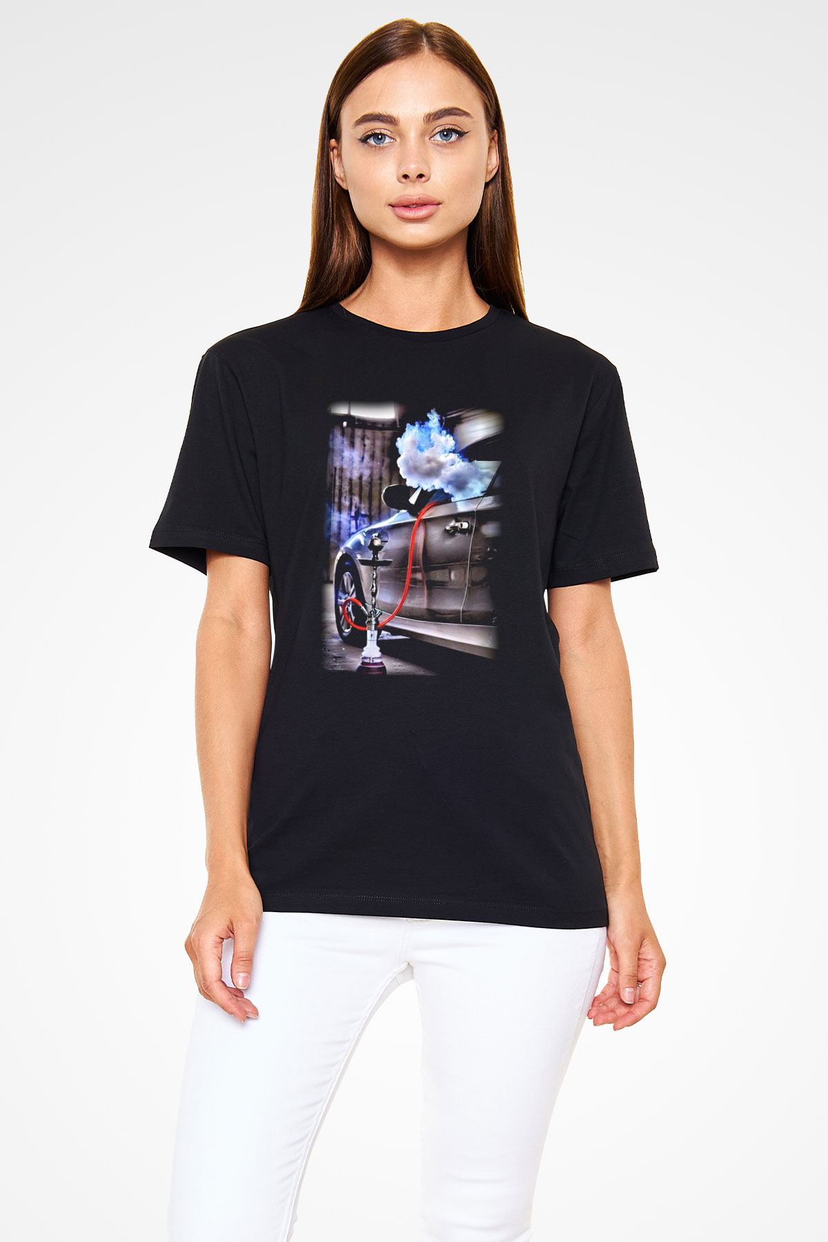 Nargile Siyah Unisex Tişört T-Shirt - TişörtFabrikası