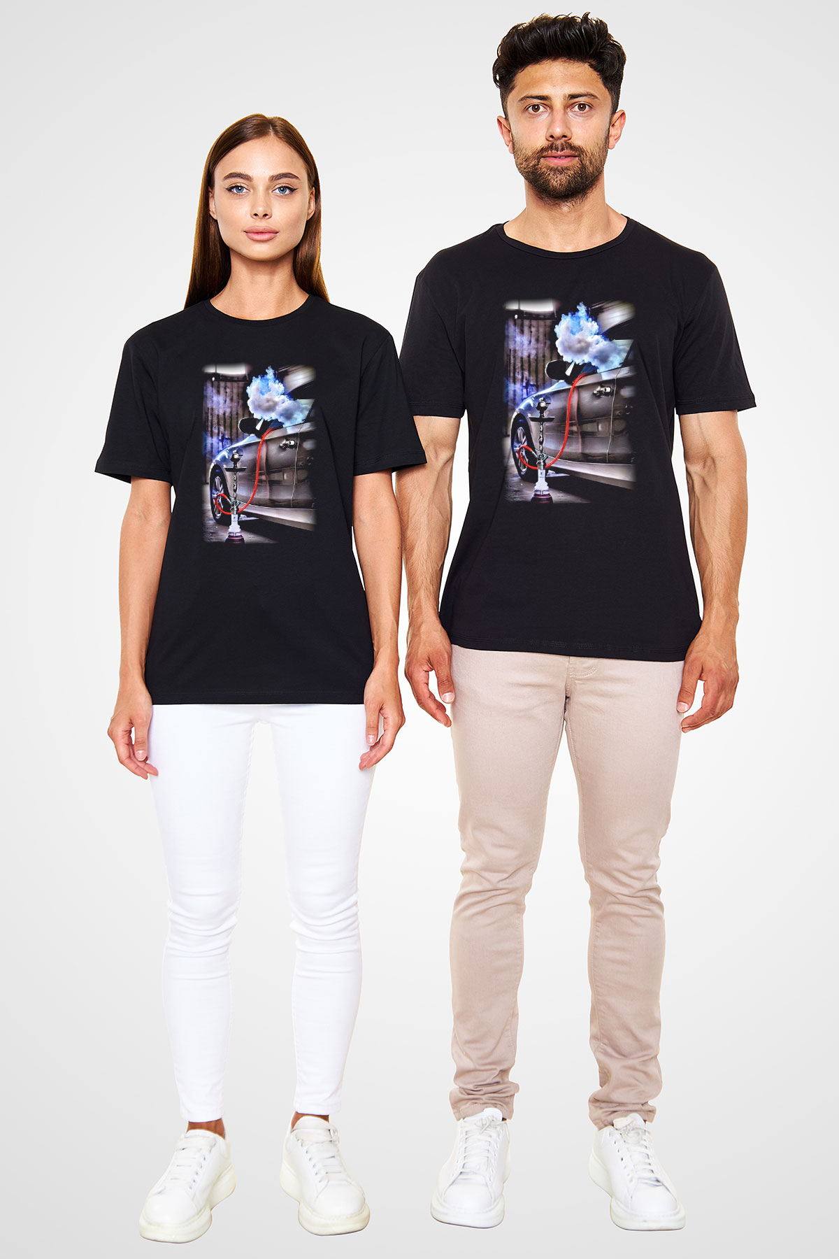 Nargile Siyah Unisex Tişört T-Shirt - TişörtFabrikası