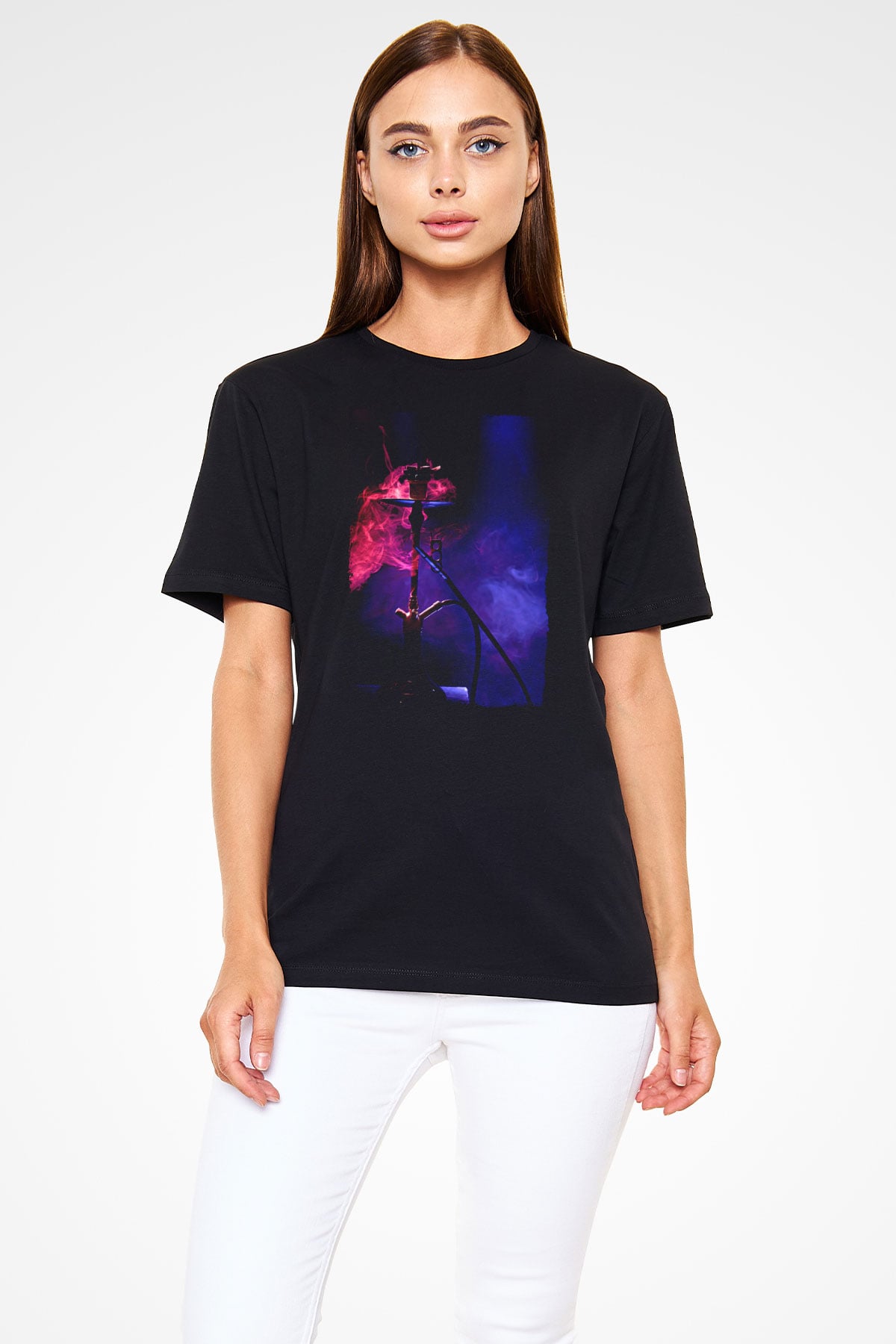 Nargile Siyah Unisex Tişört T-Shirt - TişörtFabrikası