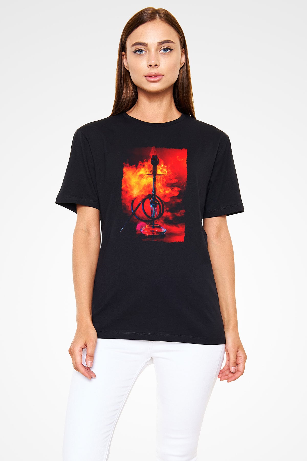 Nargile Siyah Unisex Tişört T-Shirt - TişörtFabrikası
