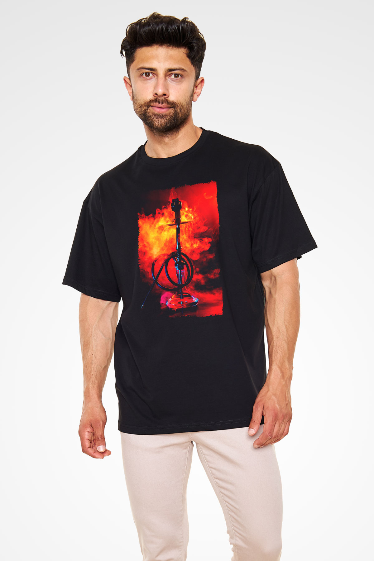 Nargile Siyah Oversize Tişört Oversize T-shirt - TişörtFabrikası