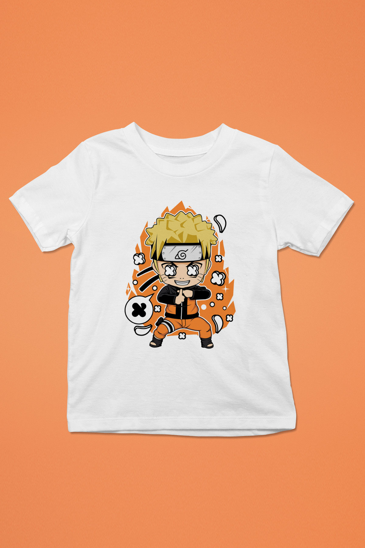 Naruto Baskılı Unisex Beyaz Çocuk Tshirt