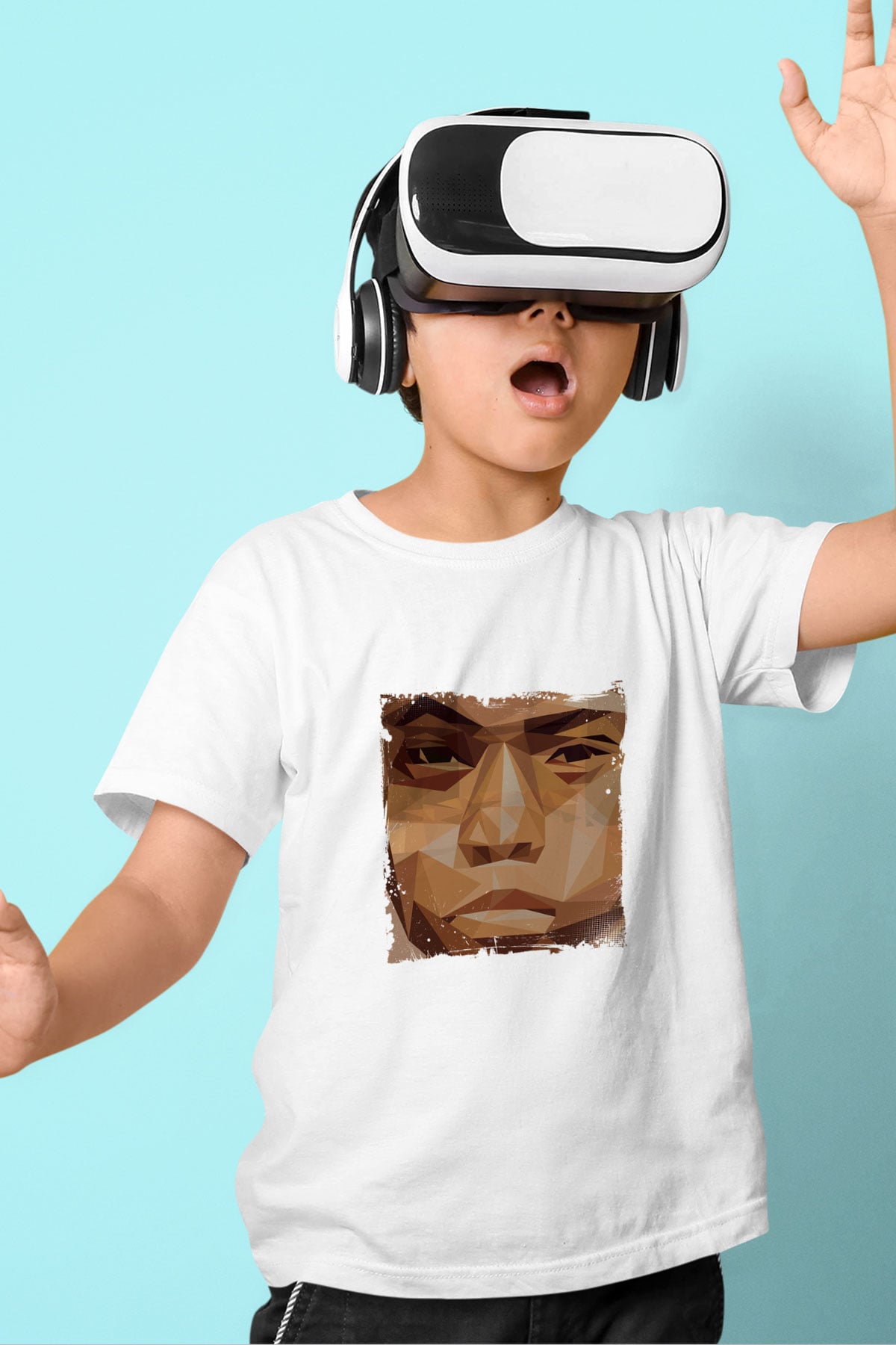 Nas Baskılı Unisex Beyaz Çocuk Tişört