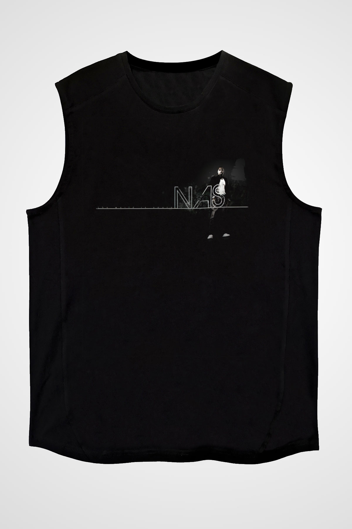 Nas Siyah Unisex Kolsuz Tişört