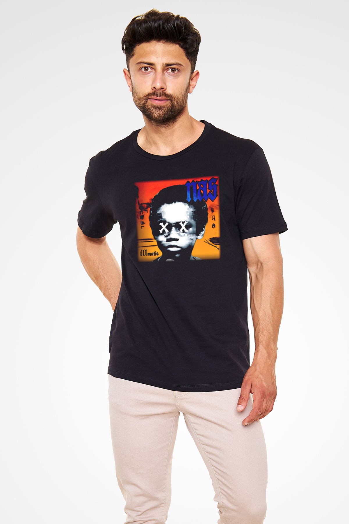 Nas Siyah Unisex Tişört T-Shirt - TişörtFabrikası