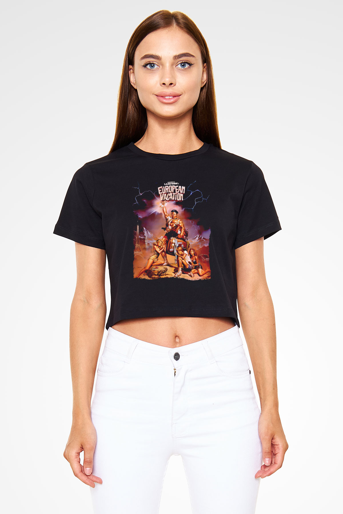 National Lampoons Vacation Siyah   Crop Top Tişört