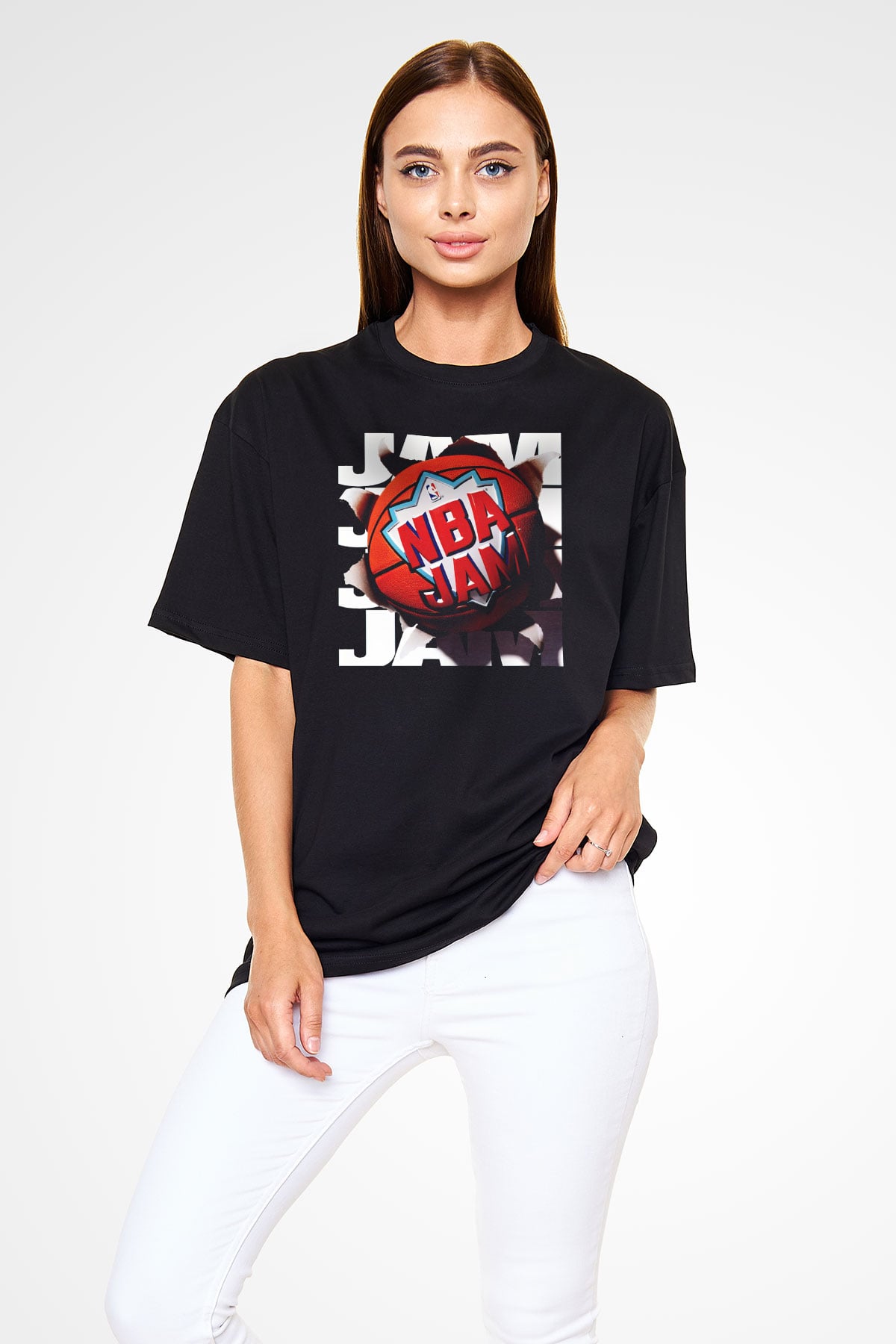 NBA Jam Siyah Unisex Oversize Tişört T-Shirt