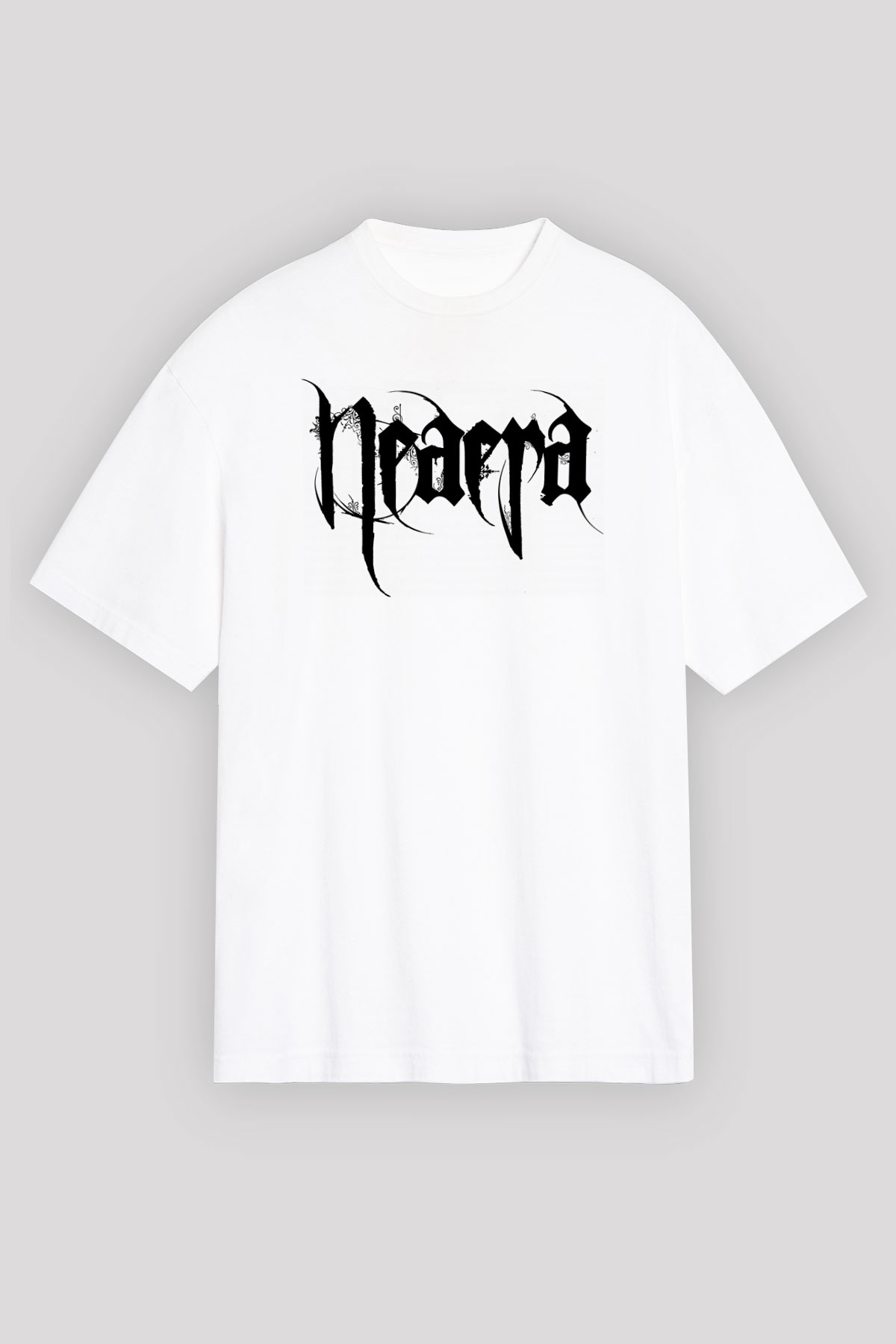 Neaera Baskılı Beyaz Unisex Oversize Tişört - Tshirt