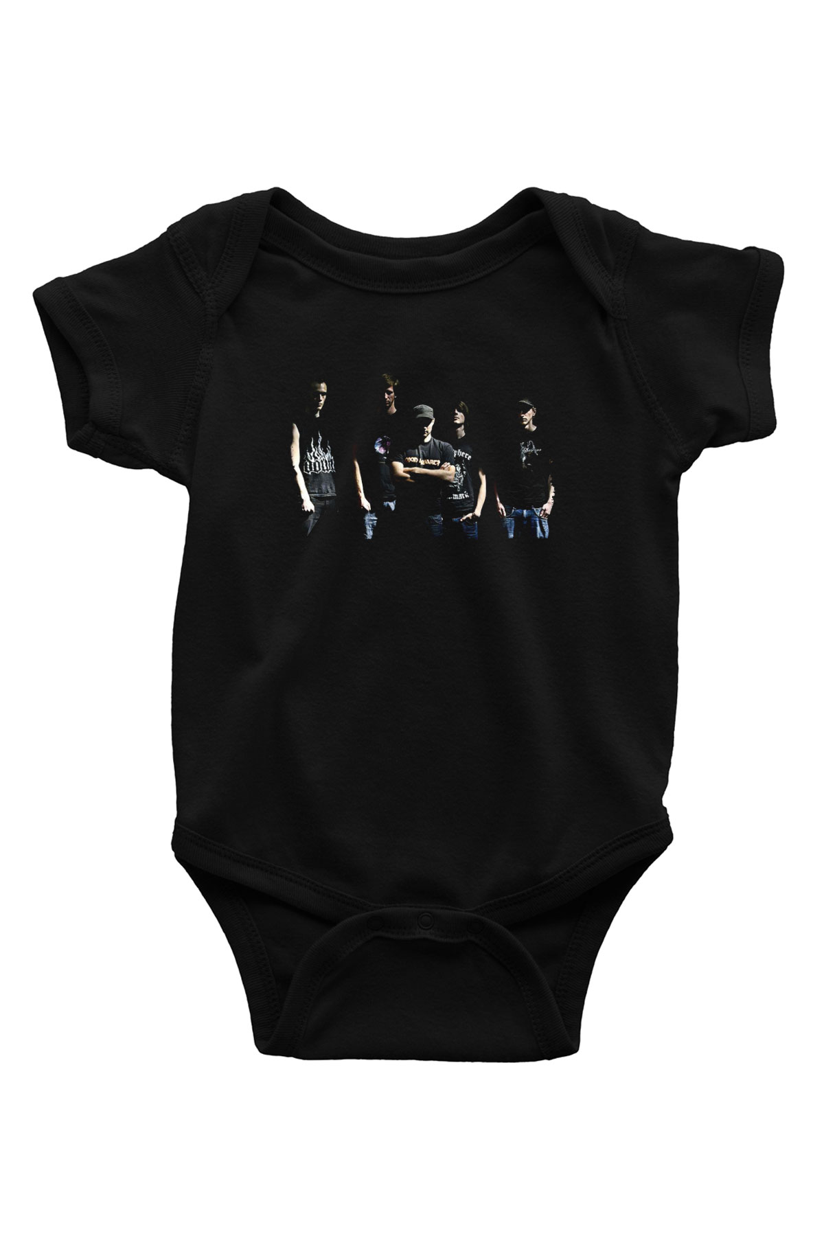 Neaera Baskılı Unisex Siyah Bebek Body - Zıbın