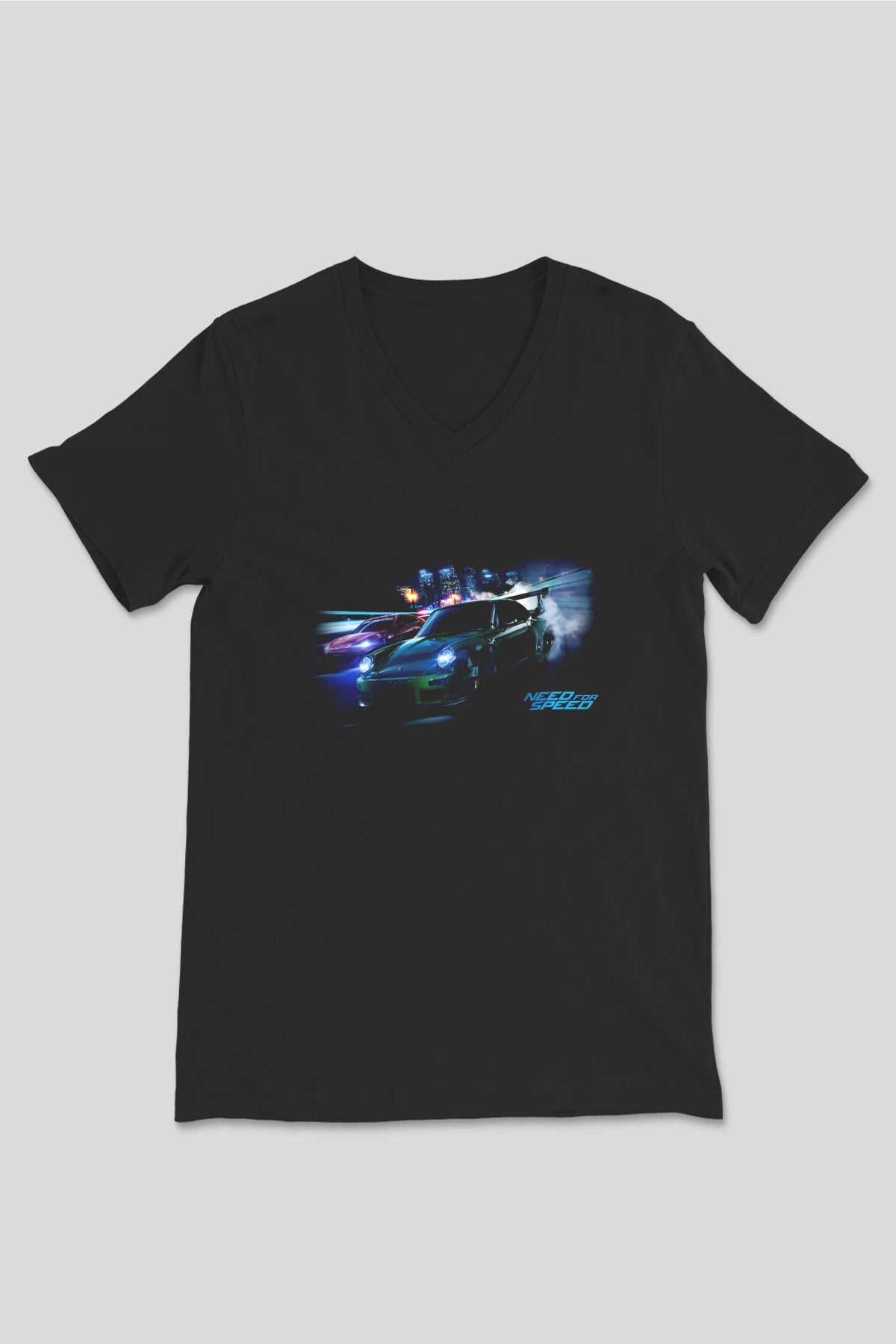 Need for Speed Siyah Unisex V Yaka Tişört T-Shirt