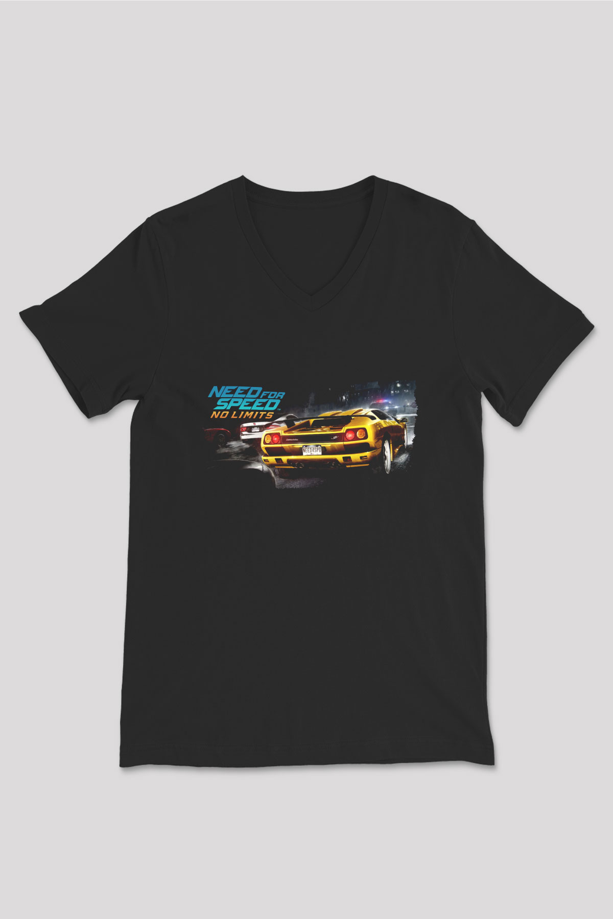 Need for Speed Siyah Unisex V Yaka Tişört