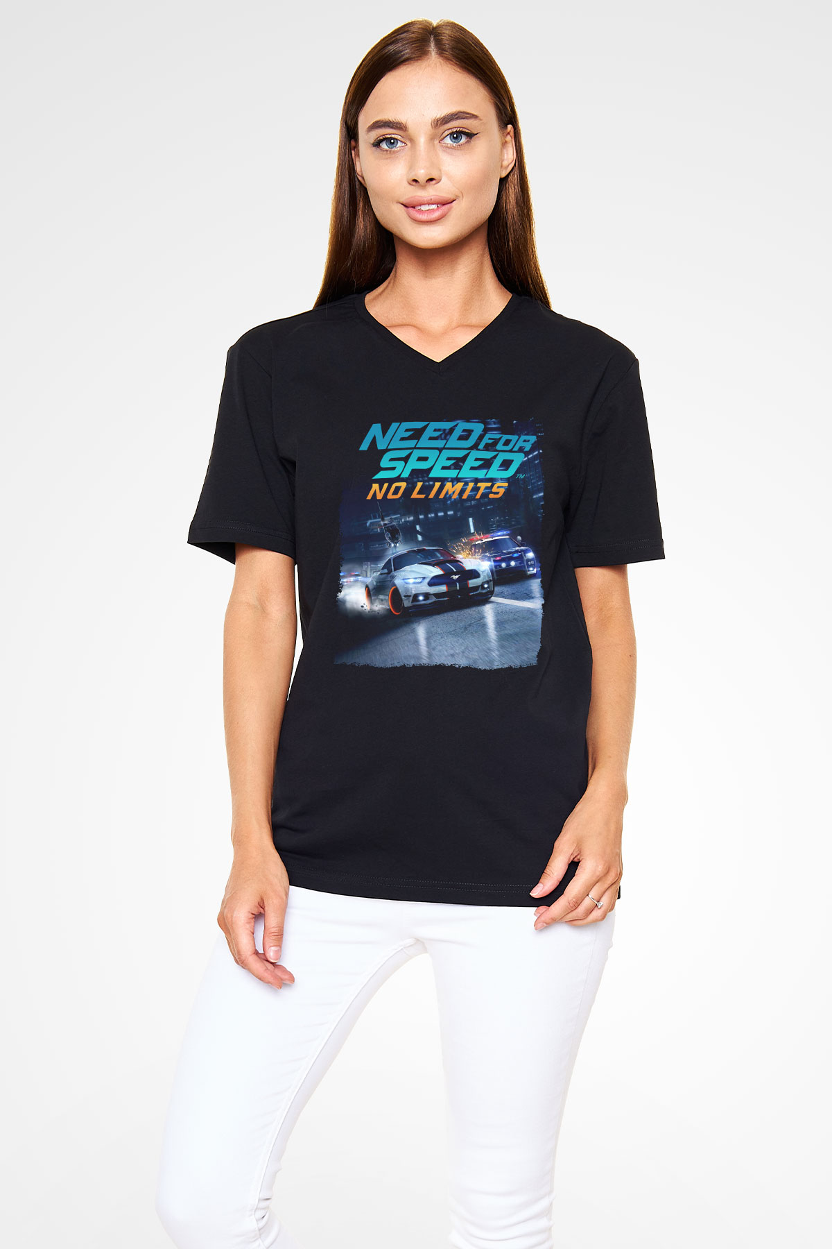 Need for Speed Siyah Unisex V Yaka Tişört