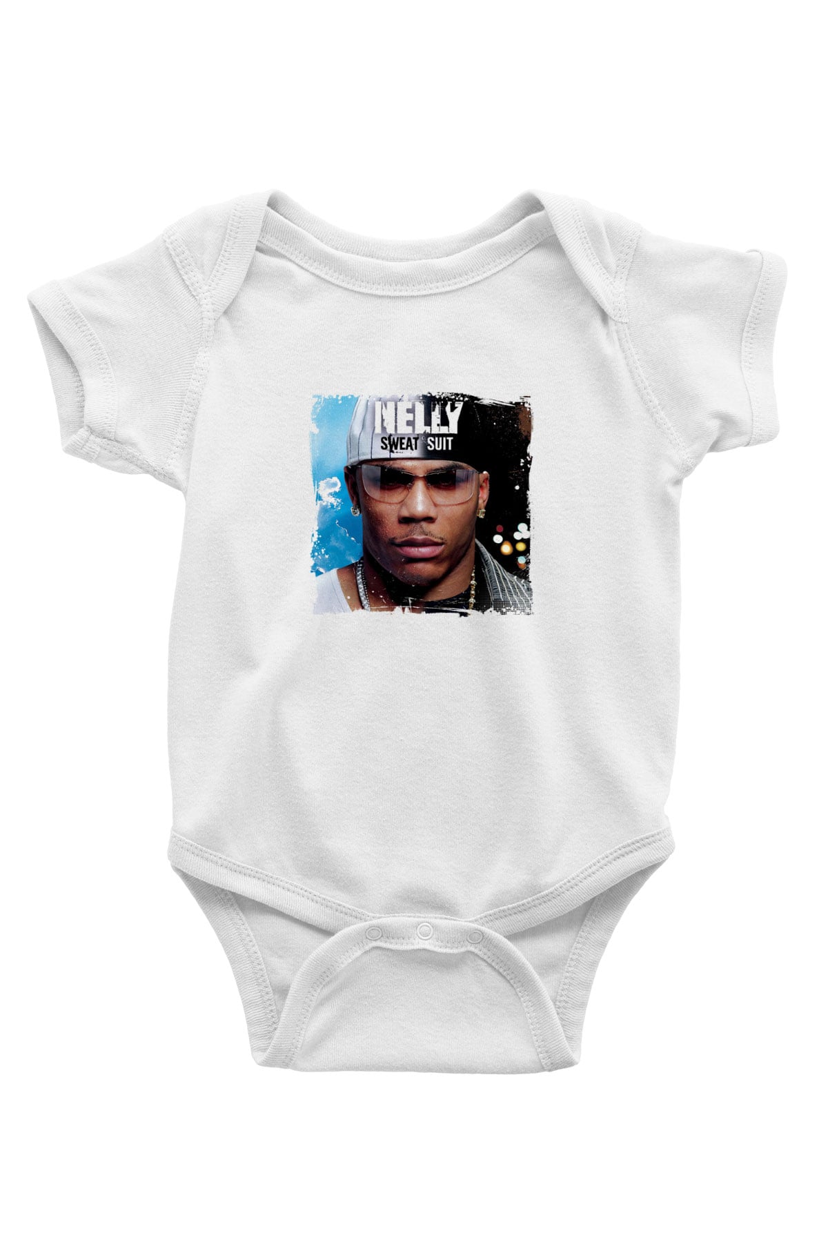 Nelly Baskılı Unisex Beyaz Bebek Body - Zıbın