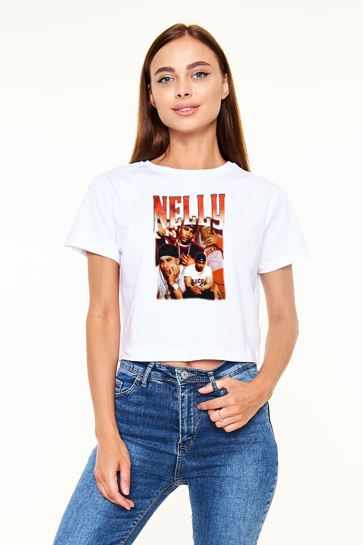 Nelly Beyaz  Crop Top Tişört