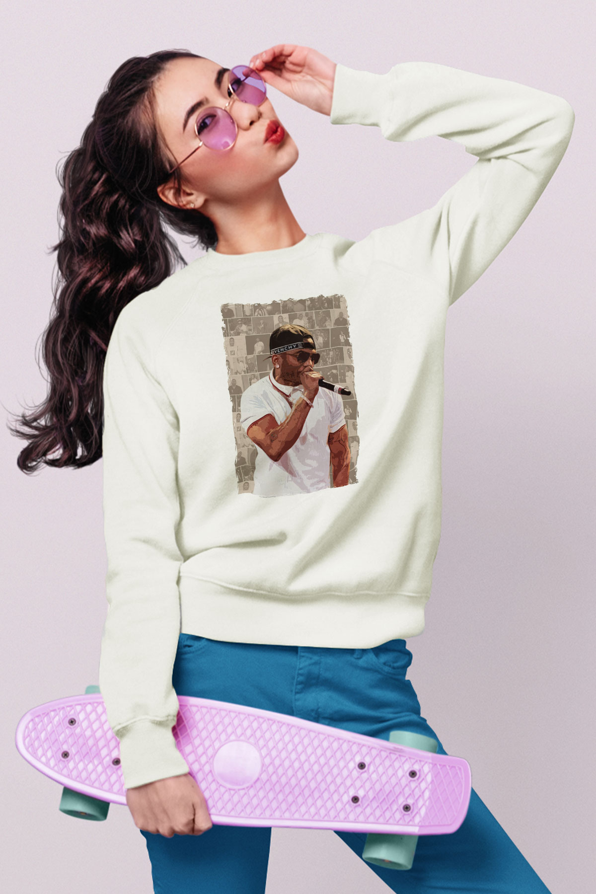 Nelly Beyaz Unisex Sweatshirt