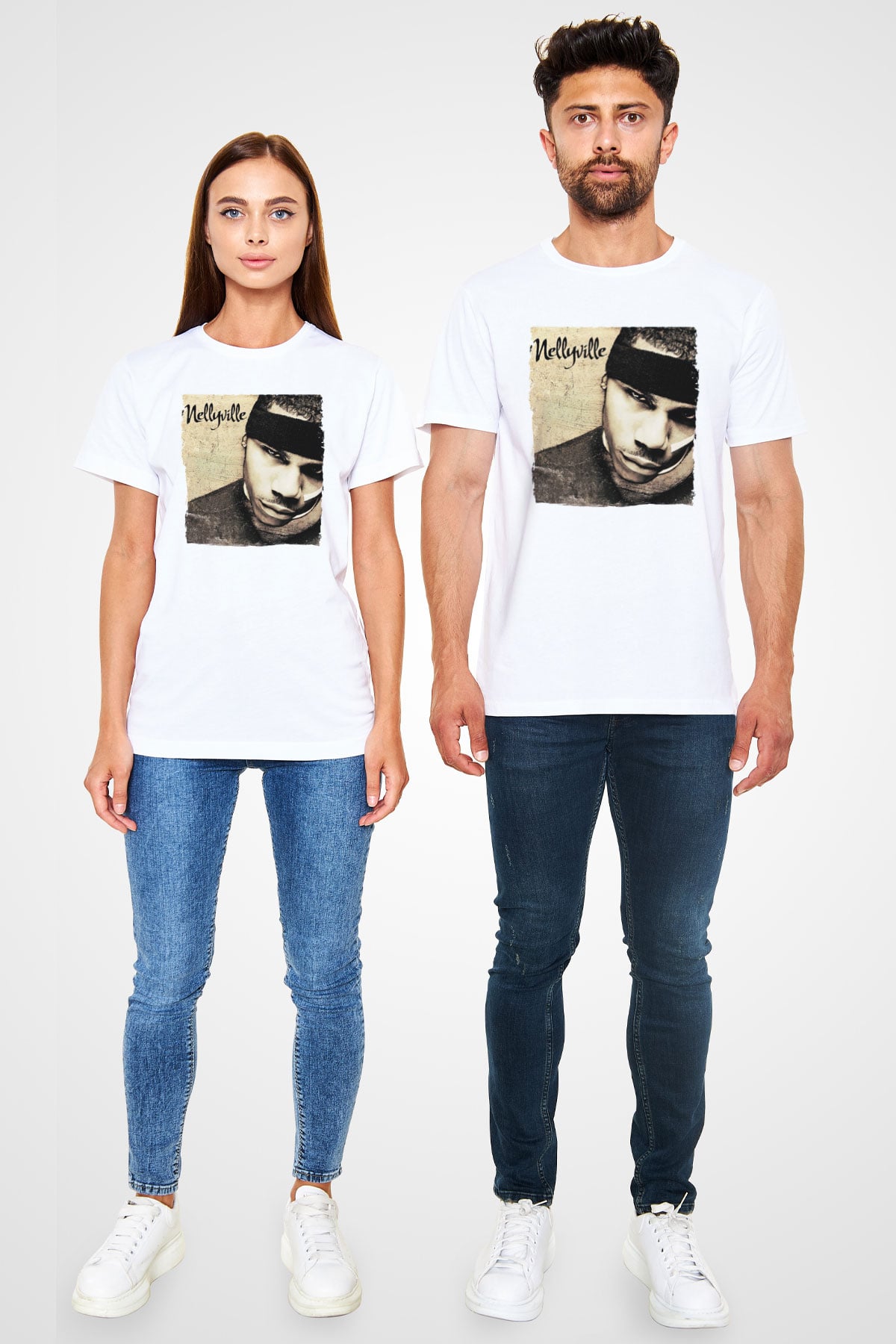Nelly Beyaz Unisex Tişört T-Shirt - TişörtFabrikası