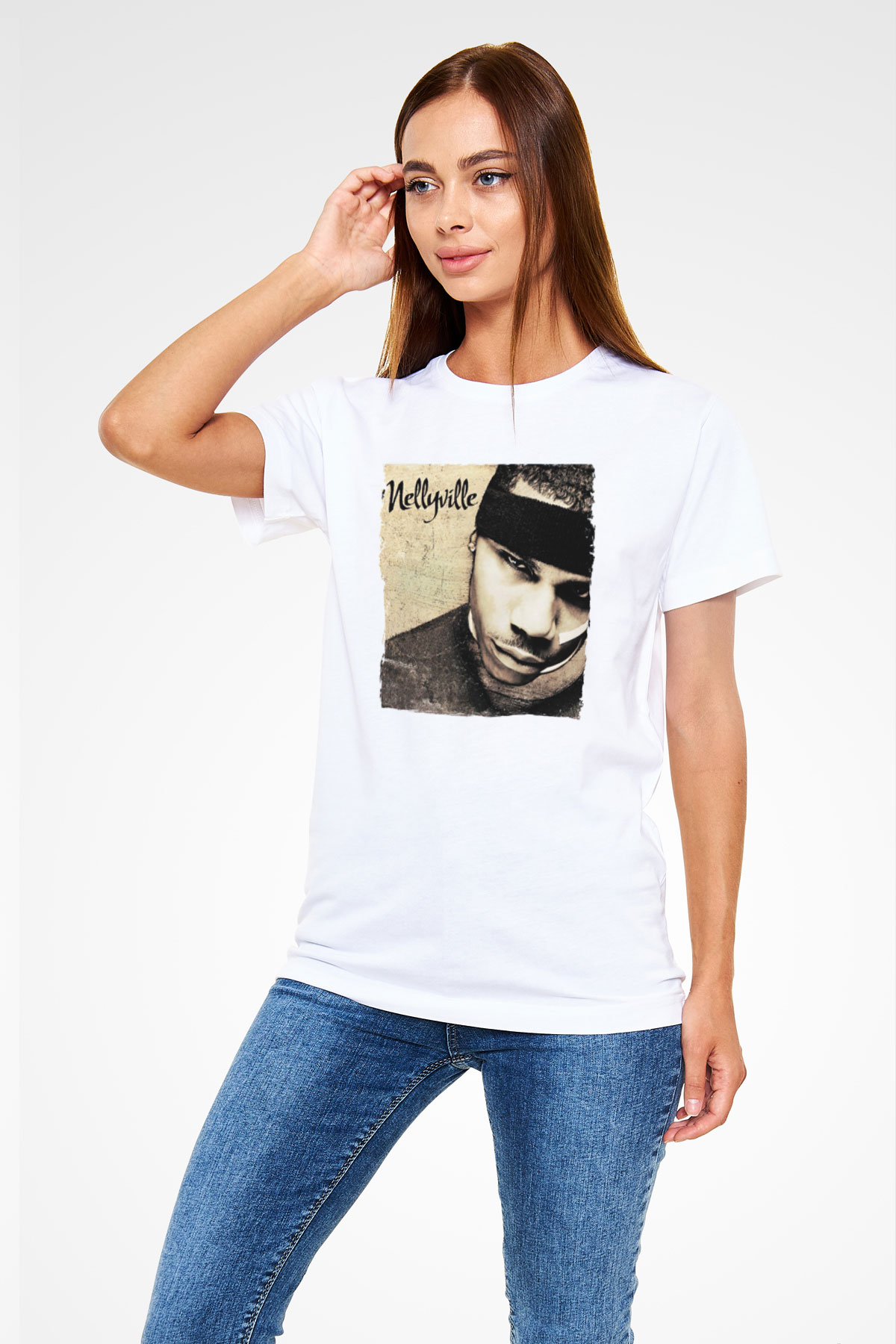 Nelly Beyaz Unisex Tişört T-Shirt - TişörtFabrikası