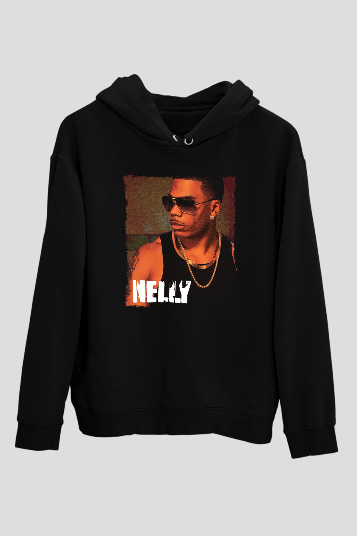 Nelly Siyah Unisex Kapüşonlu Sweatshirt