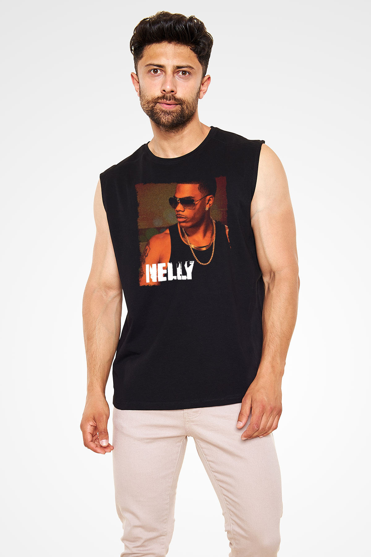 Nelly Siyah Unisex Kolsuz Tişört