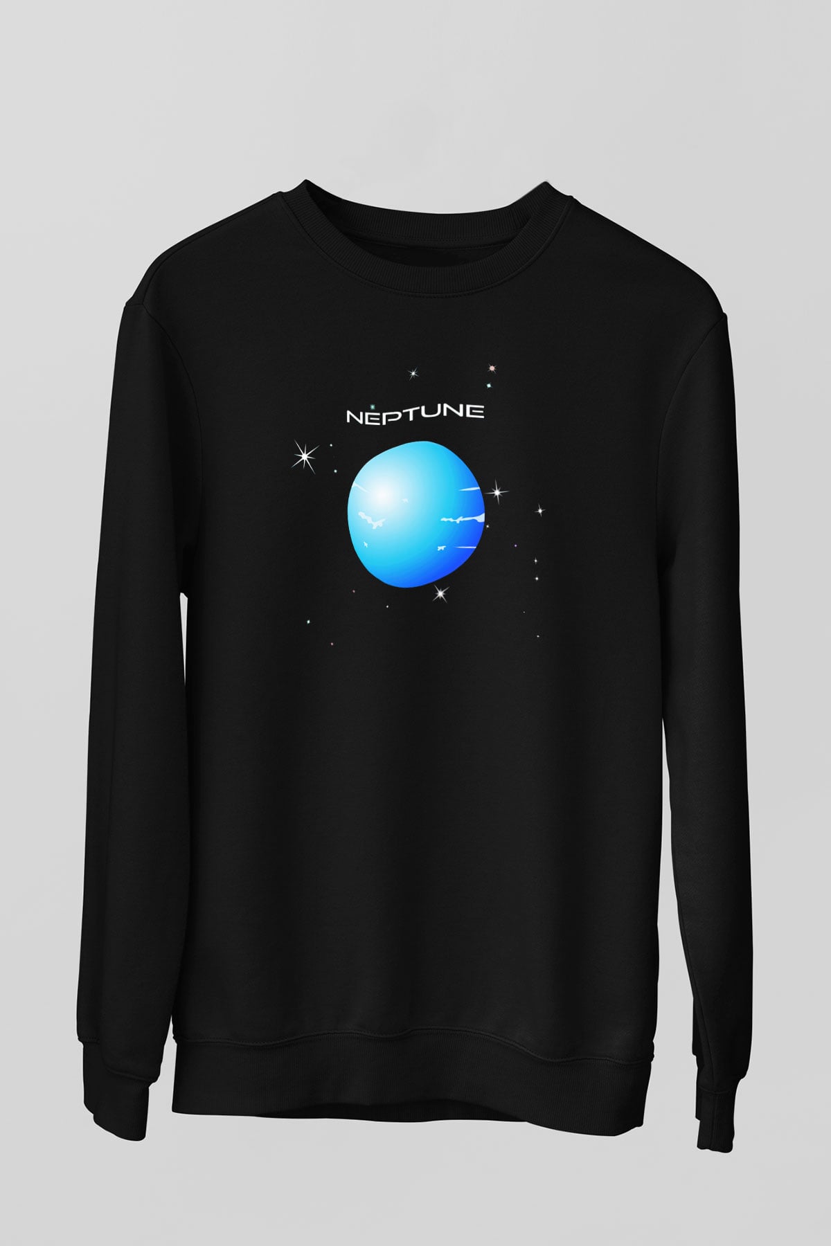 Neptün Siyah Unisex Sweatshirt
