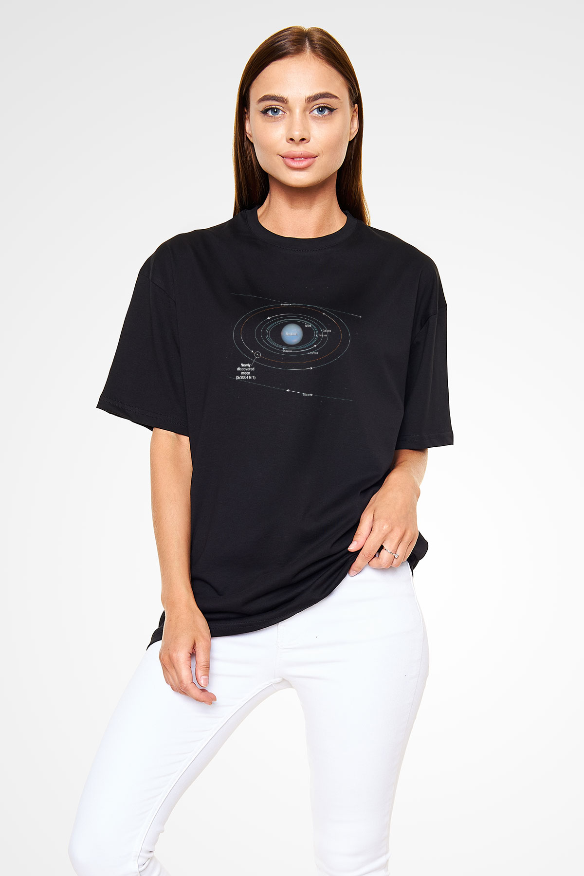 Neptün Siyah Oversize Tişört Oversize T-shirt - TişörtFabrikası