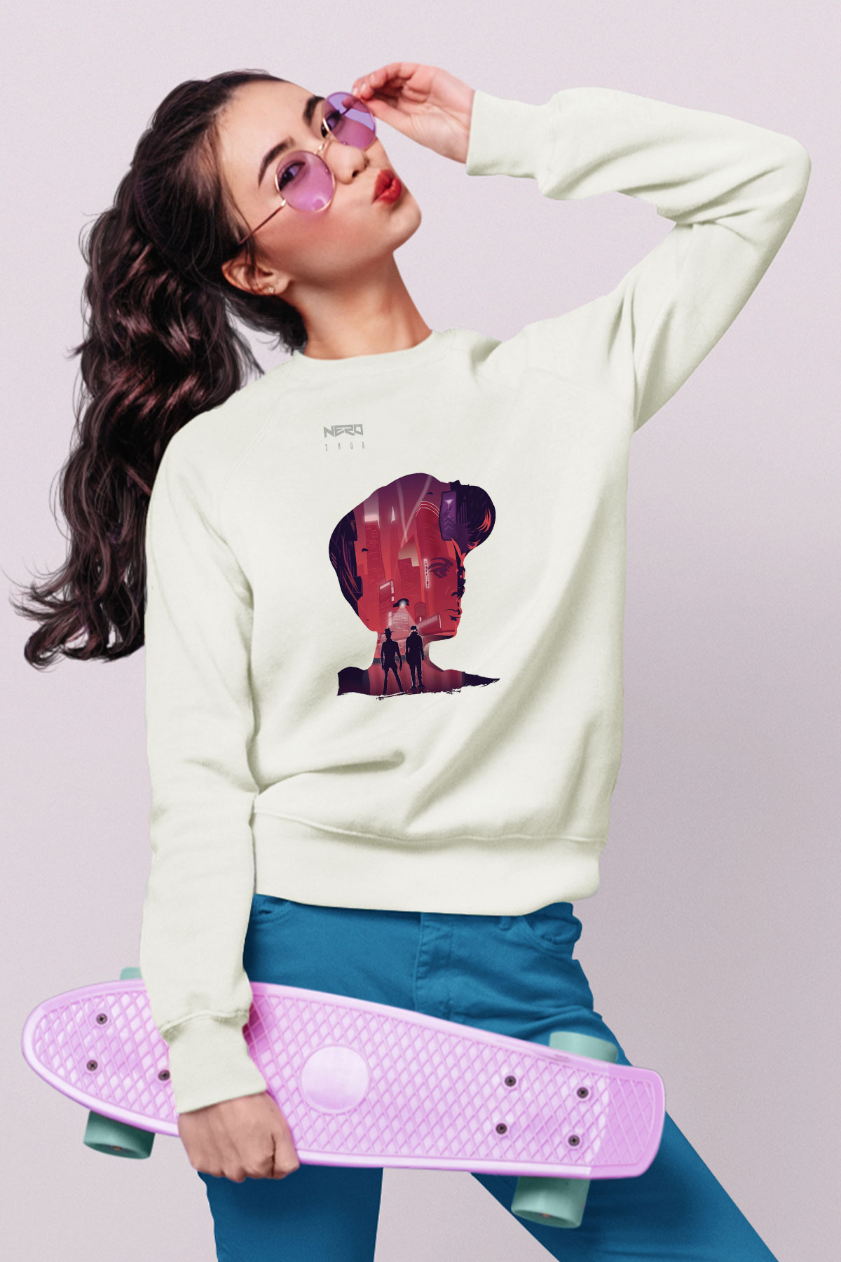 Nero Beyaz Unisex Sweatshirt