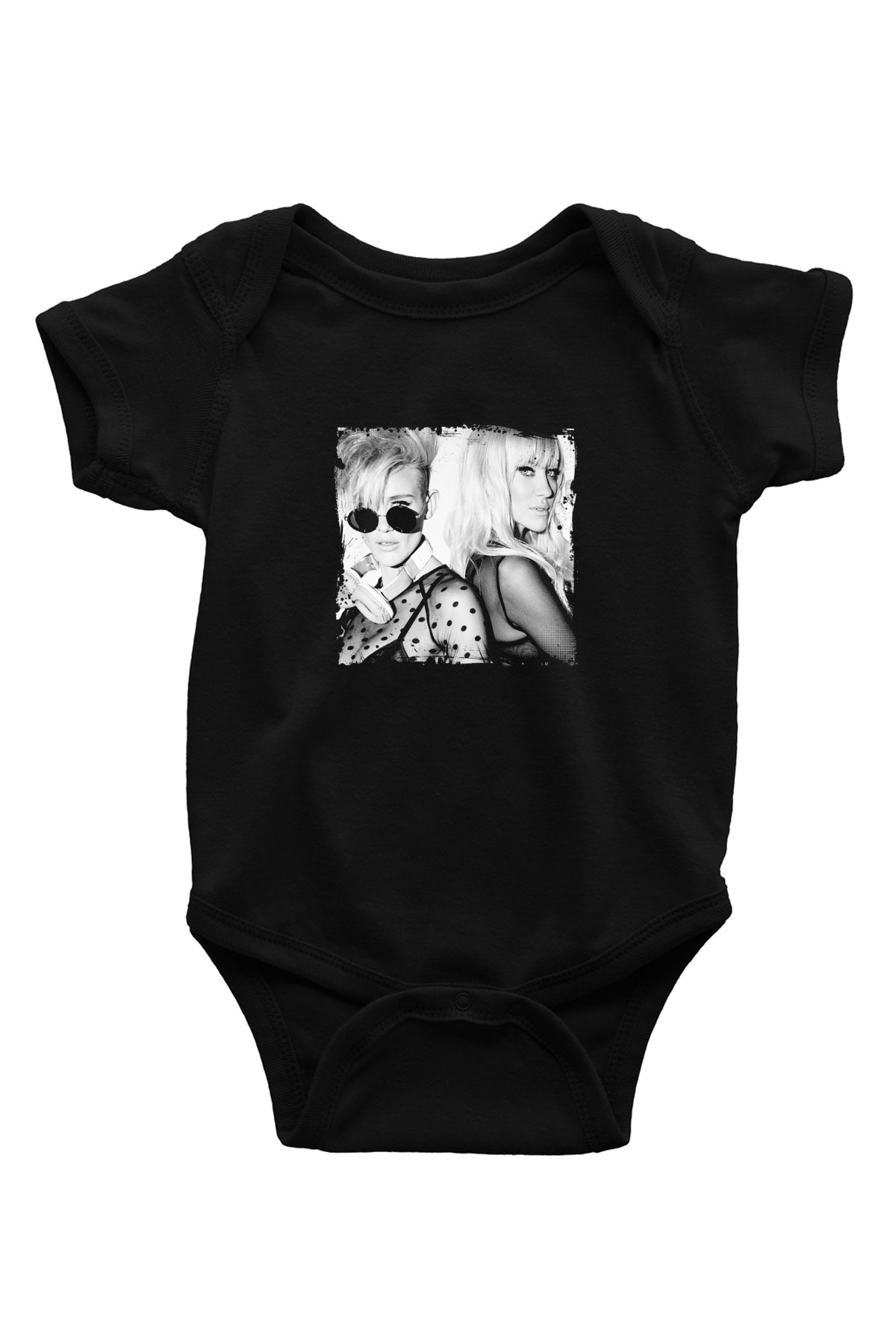 Nervo Baskılı Unisex Siyah Bebek Body - Zıbın