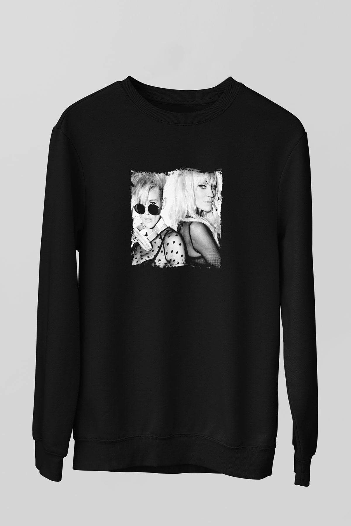 Nervo Baskılı Unisex Siyah Sweatshirt
