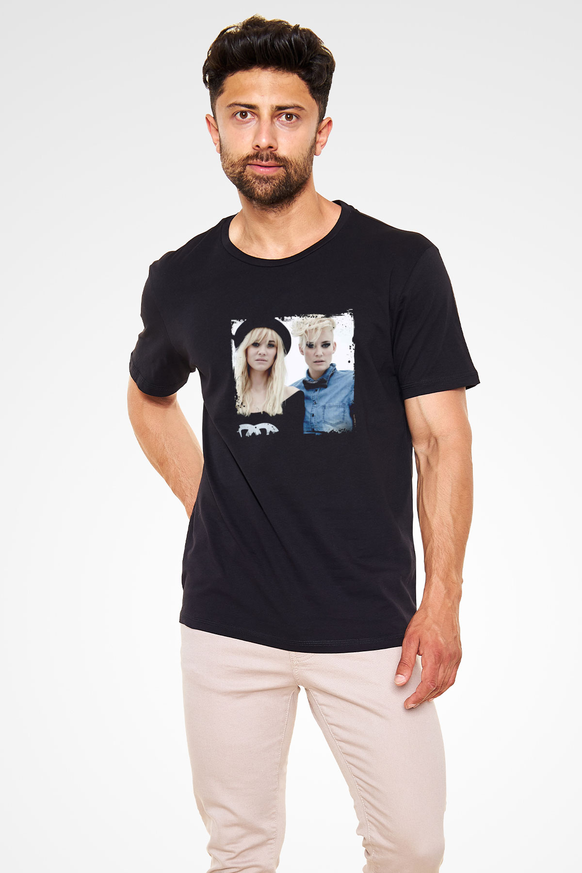 Nervo Baskılı Unisex Siyah Tişört