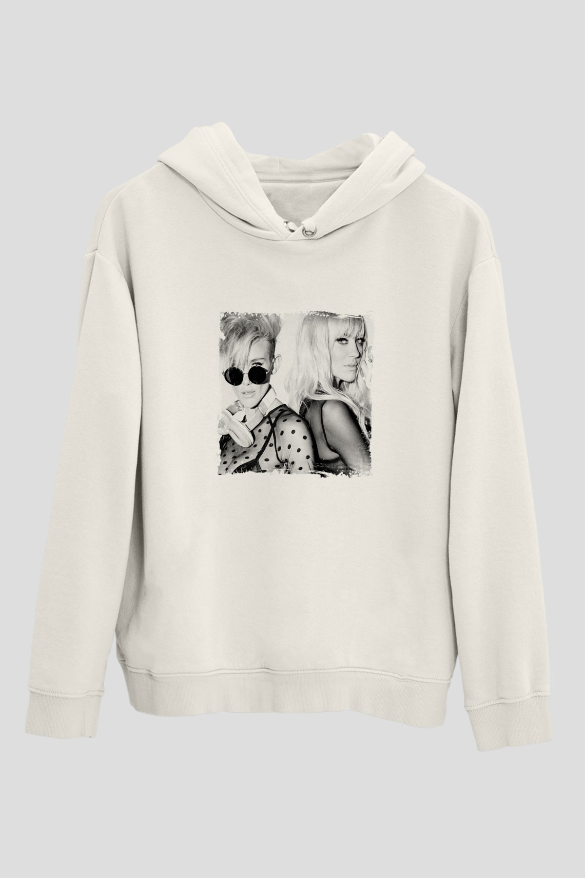NervoBaskılı Beyaz Hoodie