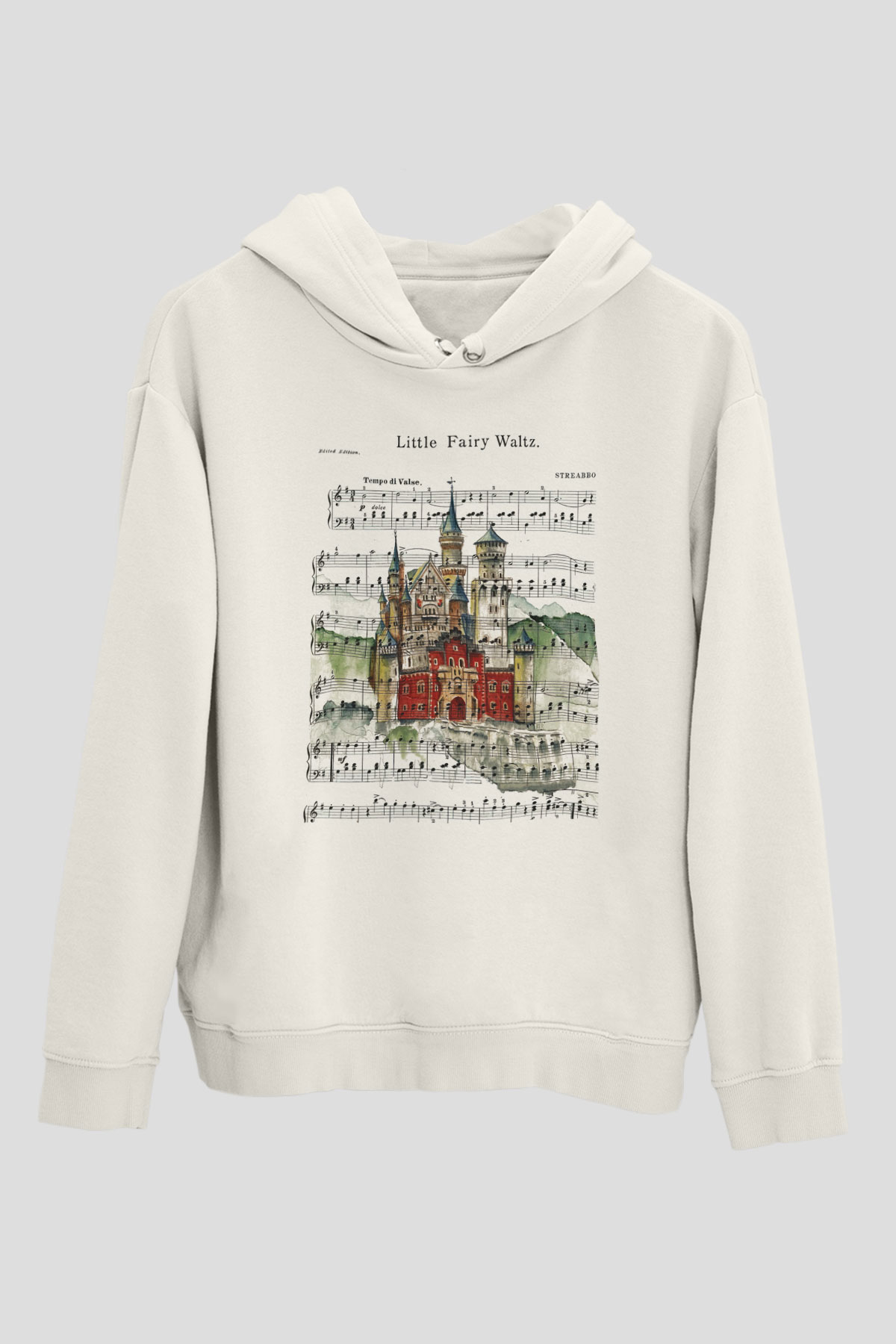 Neuschwanstein Şatosu Beyaz Unisex Kapşonlu Sweatshirt