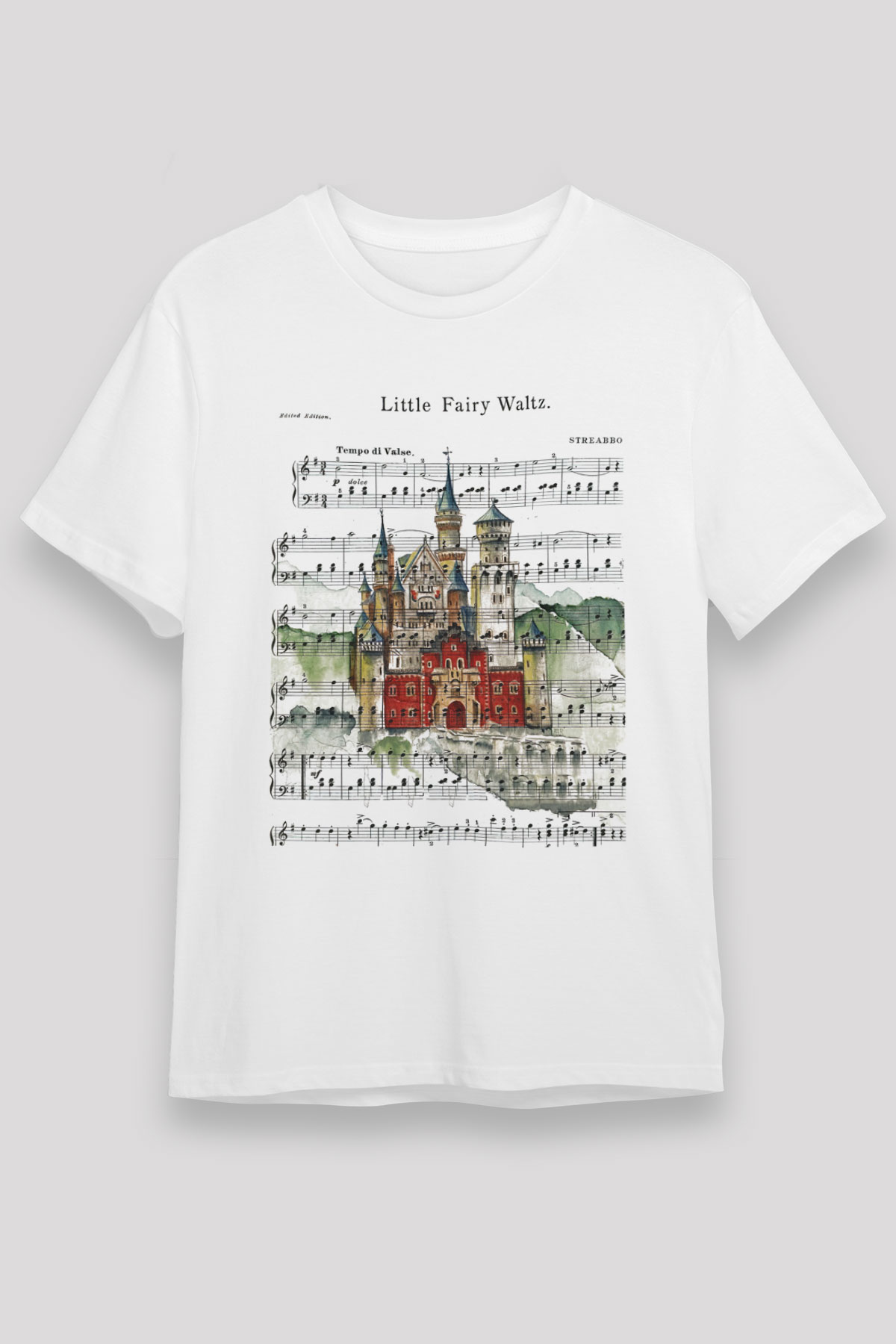 Neuschwanstein Şatosu Beyaz Unisex Tişört T-Shirt - TişörtFabrikası