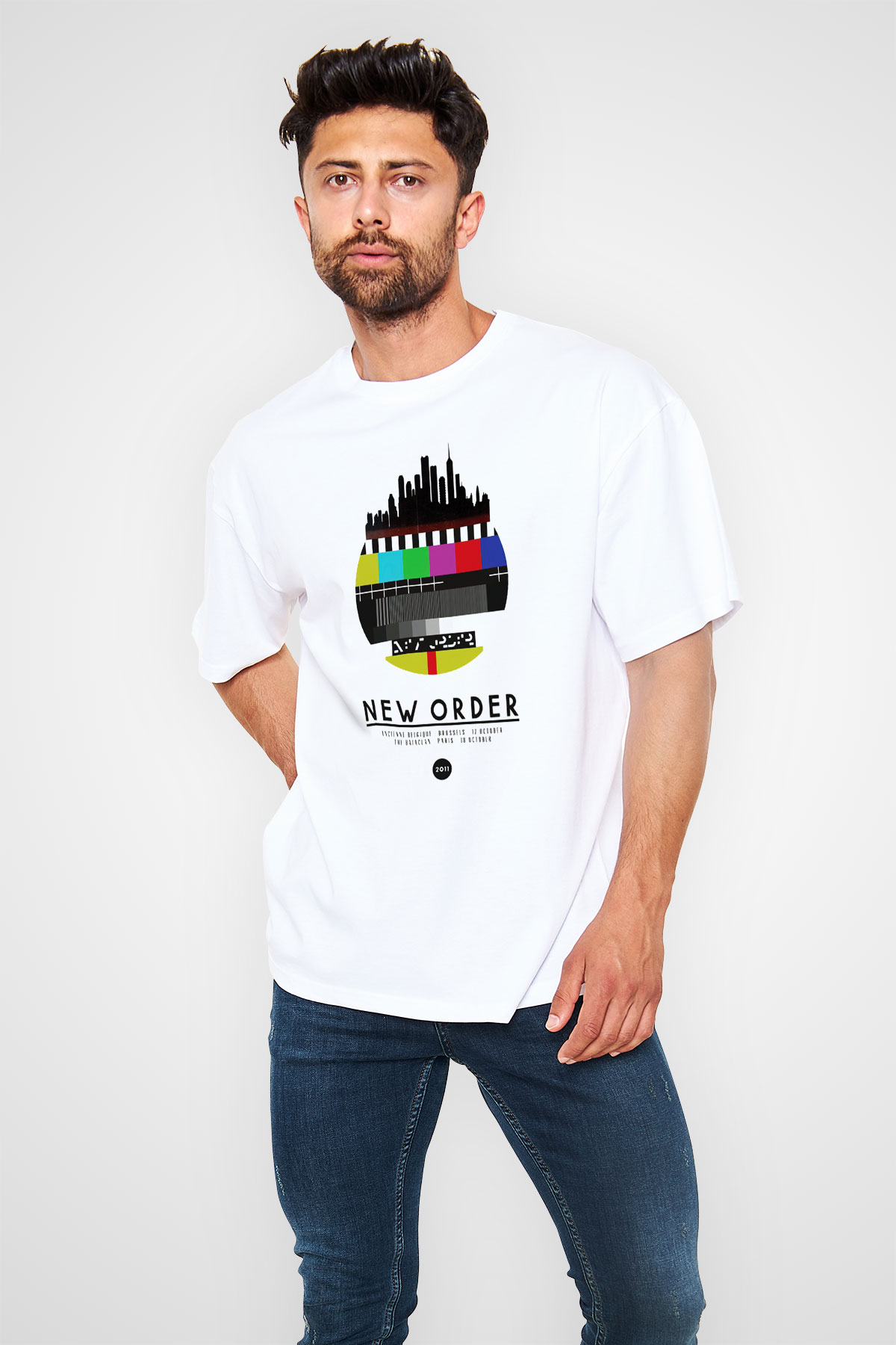 New Order Beyaz Unisex Oversize Tişört T-Shirt