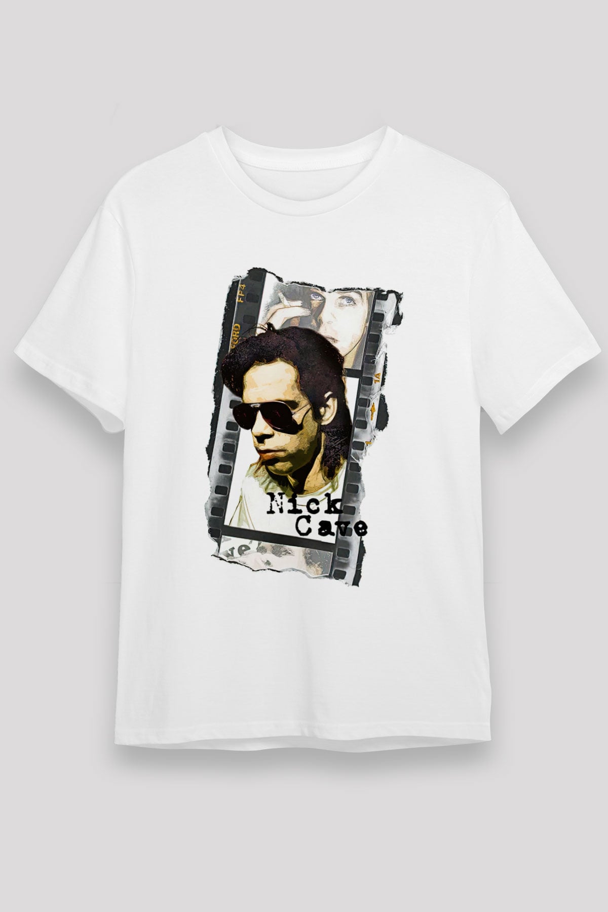 Nick Cave Baskılı Unisex Beyaz Tişört - Tshirt