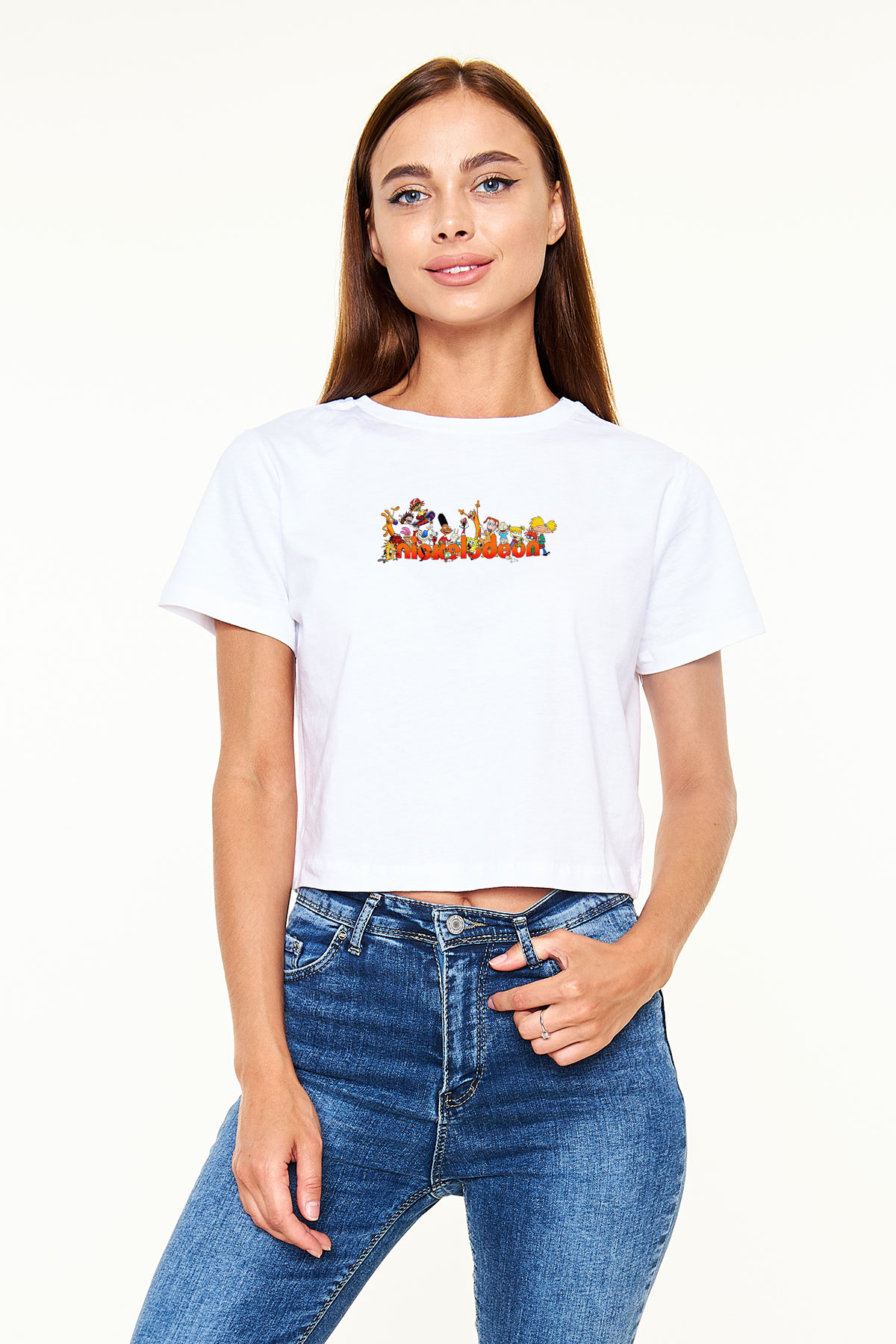 Nickelodeon Beyaz  Crop Top Tişört