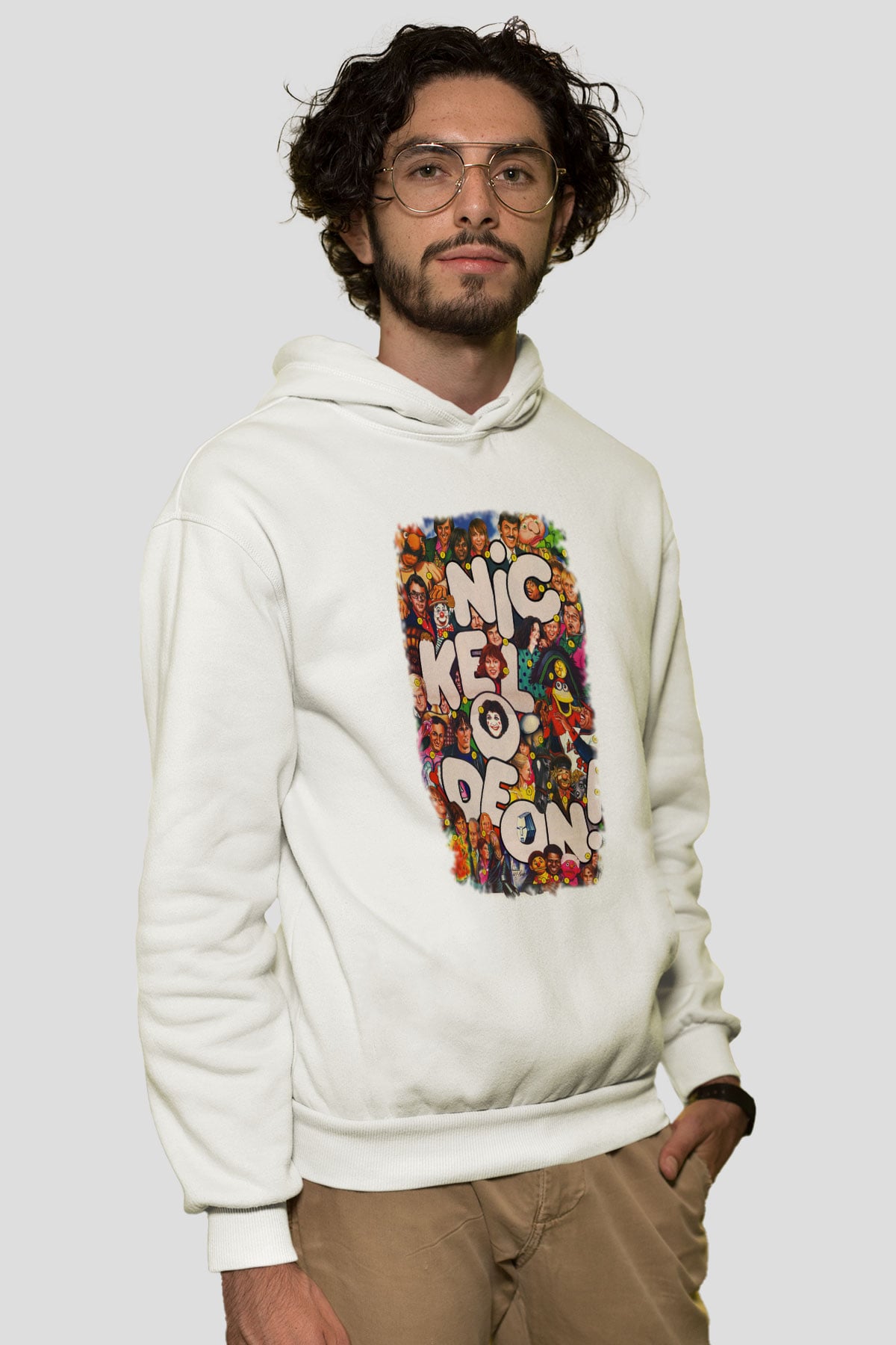 Nickelodeon Beyaz Unisex Hoodie