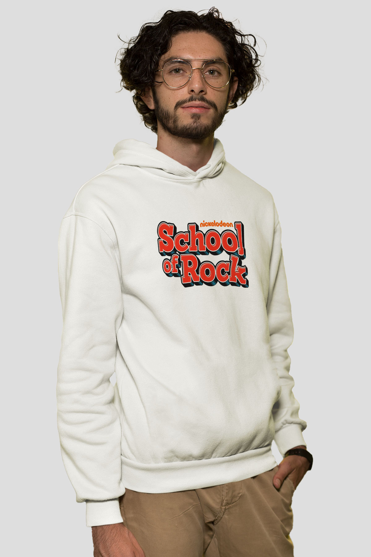 Nickelodeon Beyaz Unisex Kapşonlu Sweatshirt