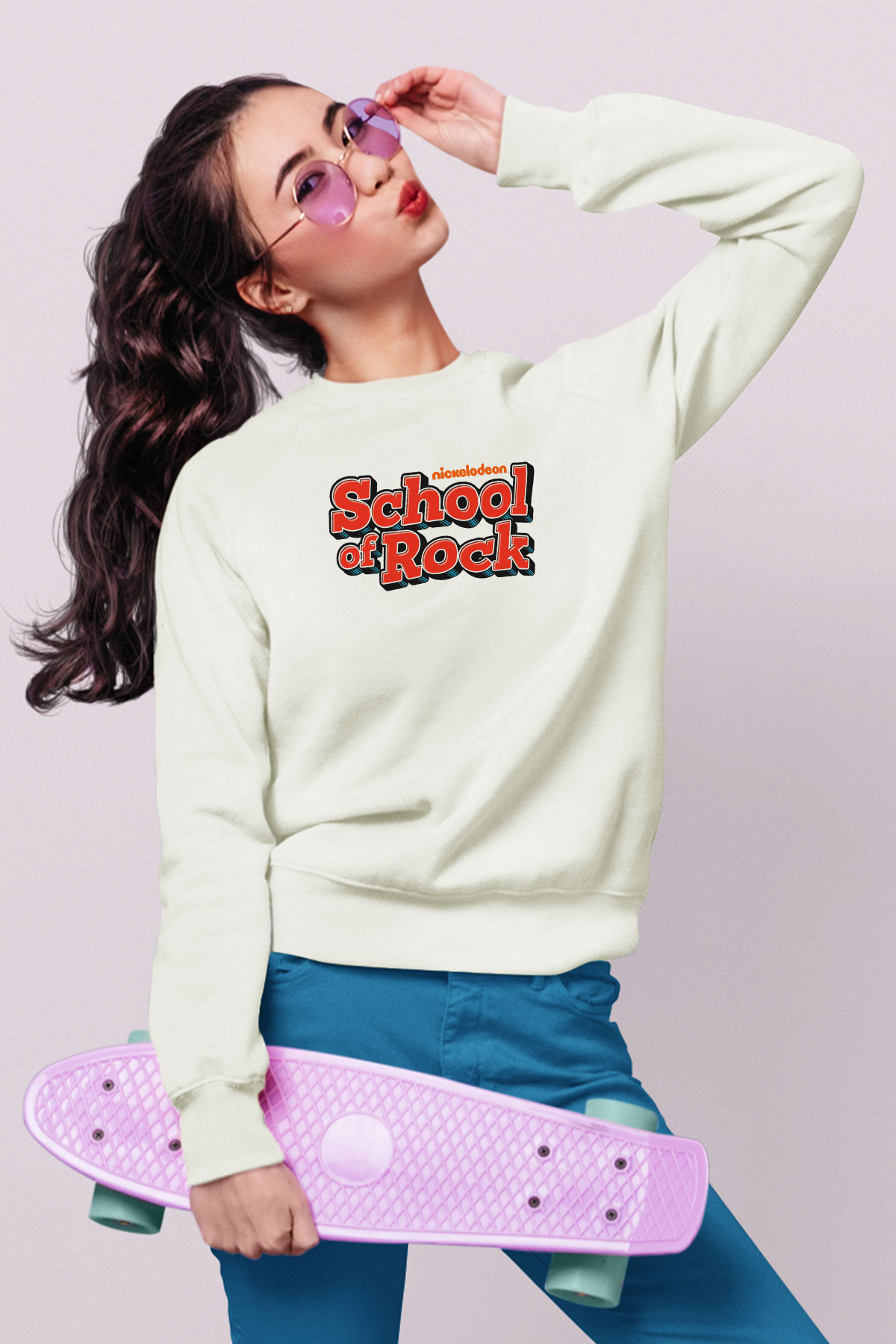 Nickelodeon Beyaz Unisex Sweatshirt