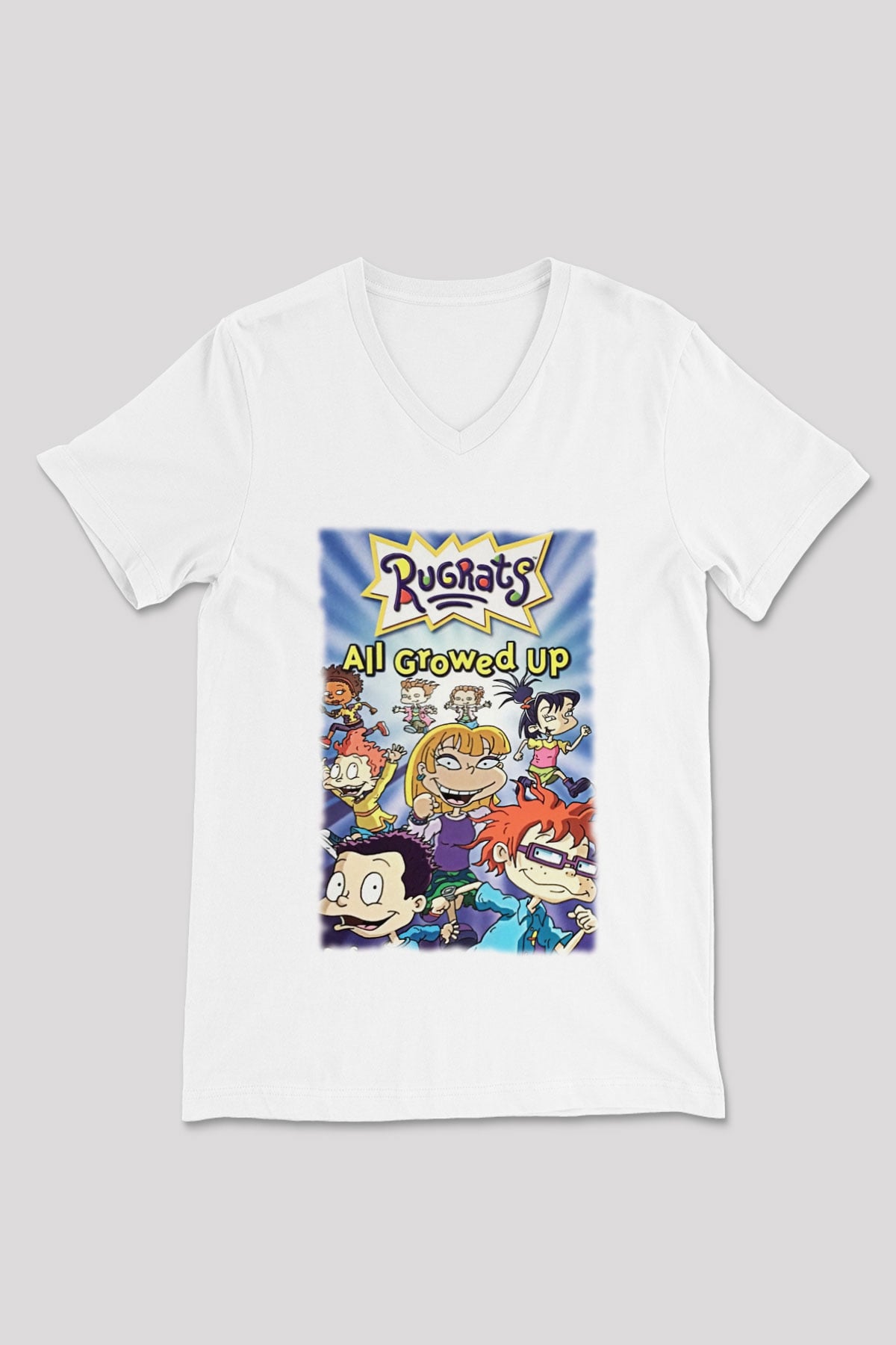 Nickelodeon Beyaz Unisex V Yaka Tişört
