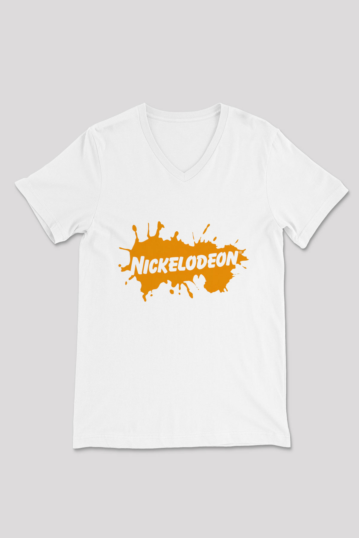 Nickelodeon Beyaz Unisex V Yaka Tişört T-Shirt