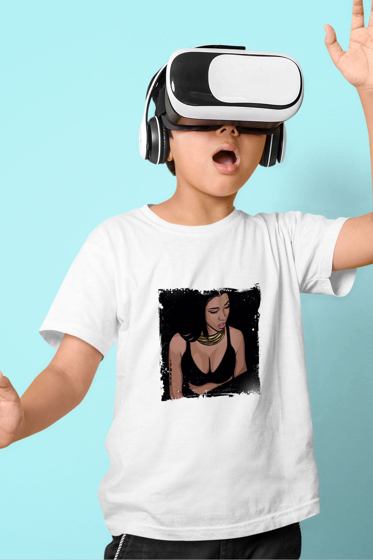 Nicki Minaj Baskılı Unisex Beyaz Çocuk Tişört
