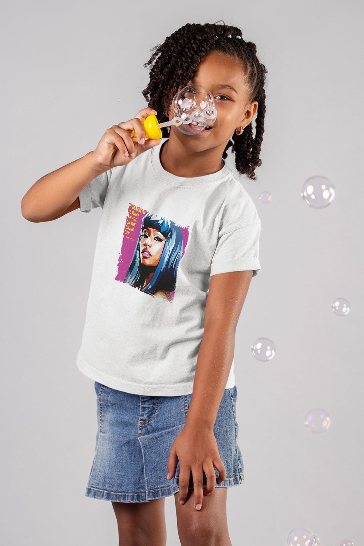 Nicki Minaj Baskılı Unisex Beyaz Çocuk Tişört
