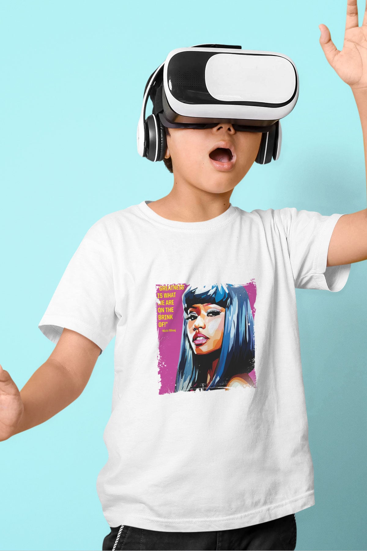 Nicki Minaj Baskılı Unisex Beyaz Çocuk Tişört
